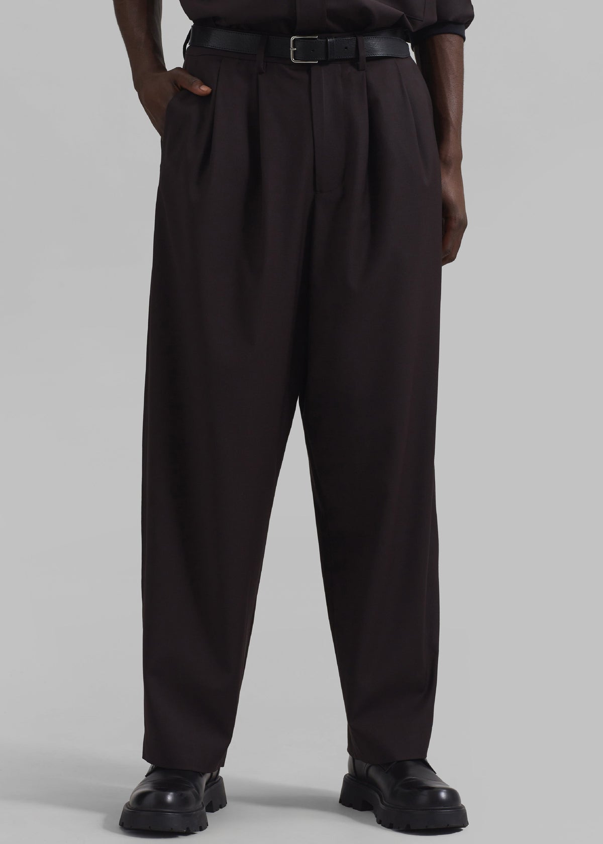 Dalton Wool Blend Trousers - Brown – view 1 of 8