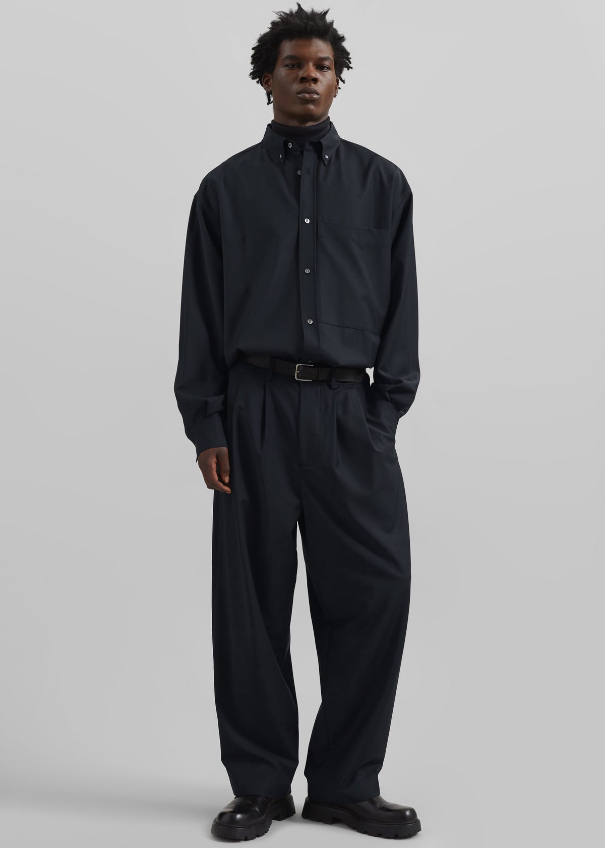 Dalton Wool Blend Trousers - Dark Navy – view 3 of 9