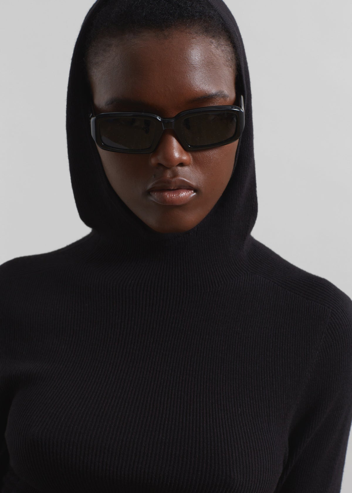 Danae Hooded Knit Top - Black – view 9 of 11