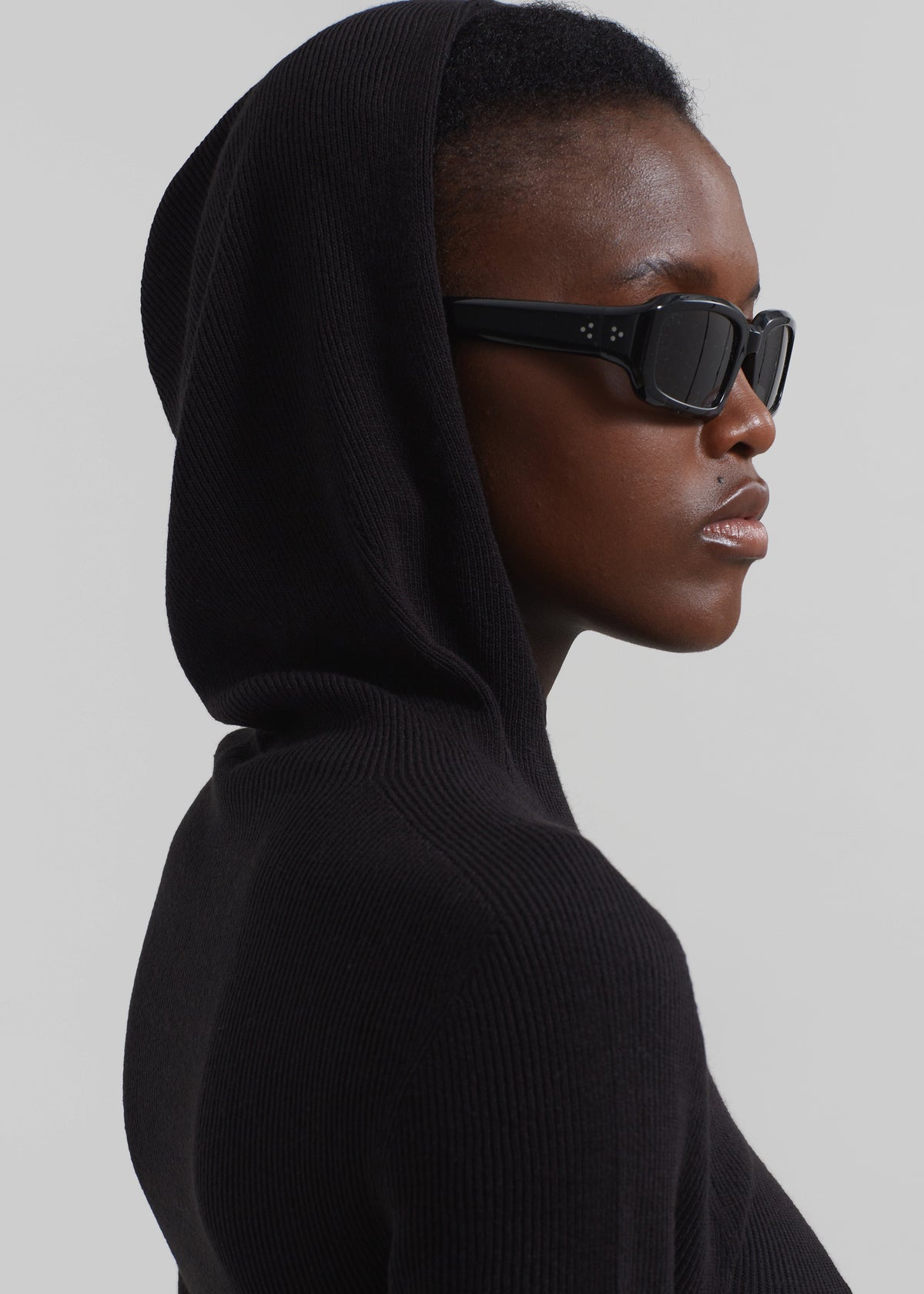 Danae Hooded Knit Top - Black – view 2 of 11