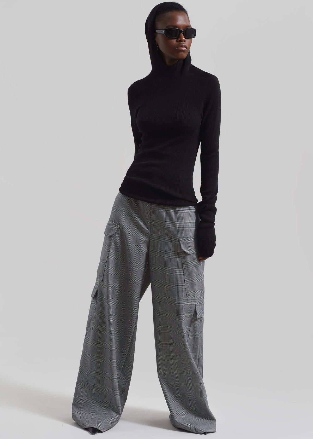 Danae Hooded Knit Top - Black – view 7 of 11