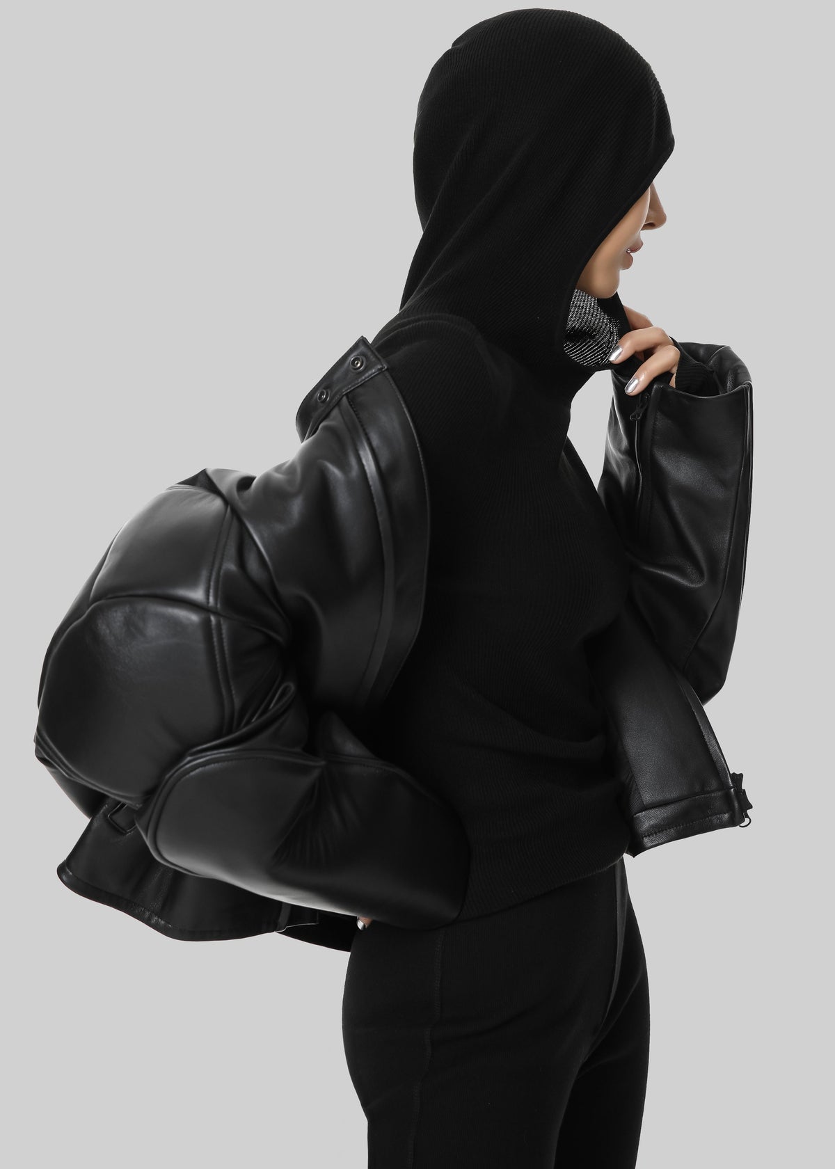 Danae Hooded Knit Top - Black – view 3 of 11