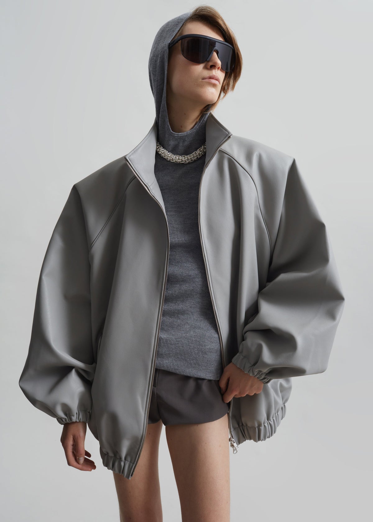 Danae Hooded Knit Top - Grey – view 10 of 14