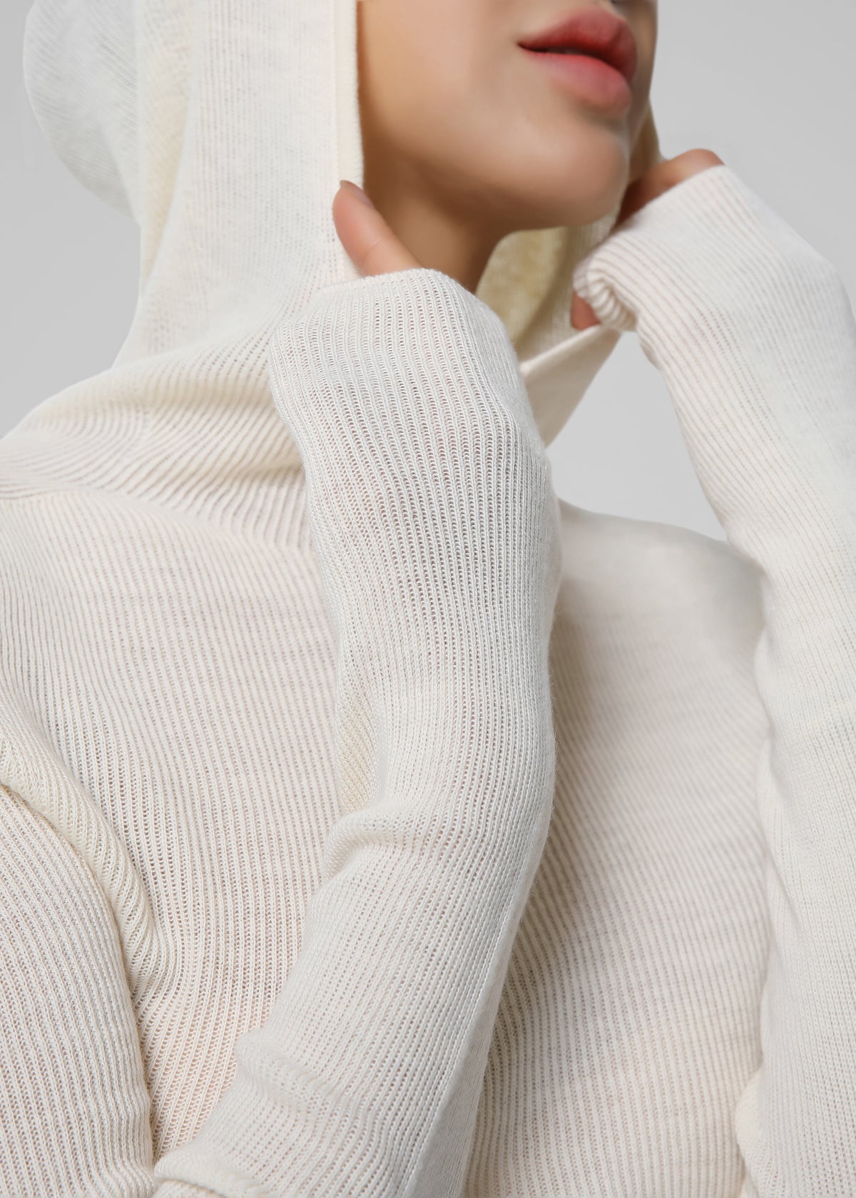 Danae Hooded Knit Top - Off White – view 2 of 8