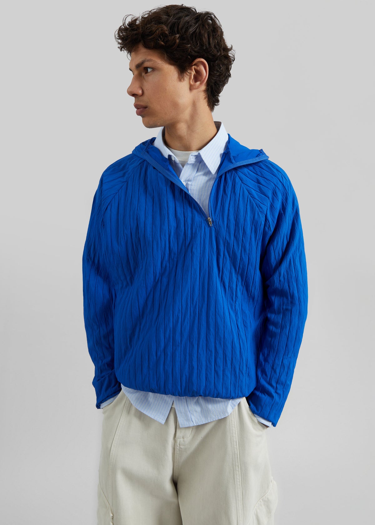 Dario Textured Hoodie - Cobalt – view 4 of 7