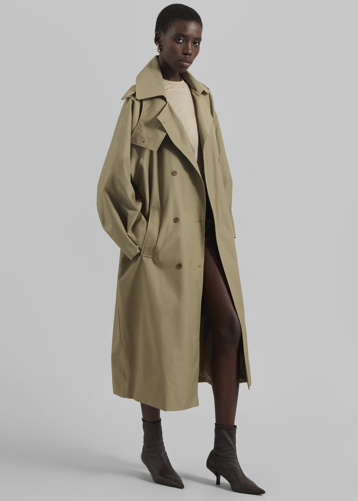 Davos Trench Coat - Pale Olive – view 4 of 8
