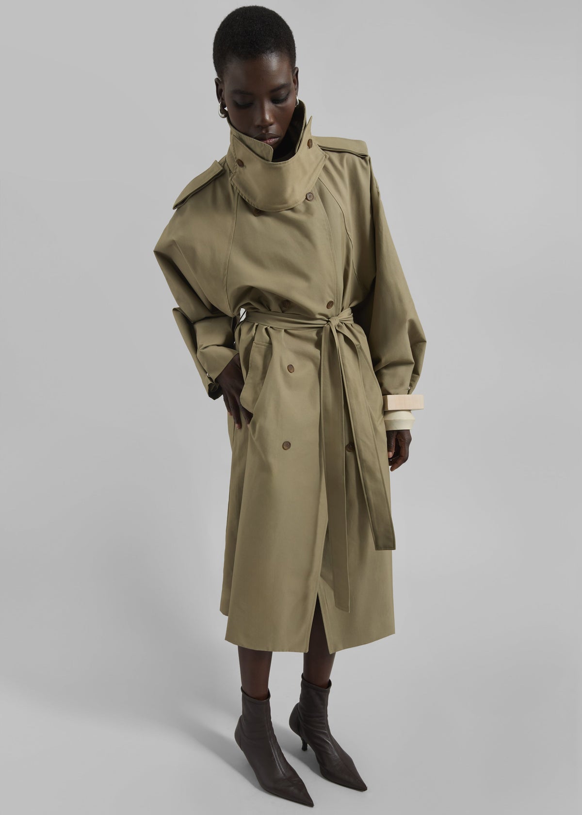 Davos Trench Coat - Pale Olive – view 1 of 8