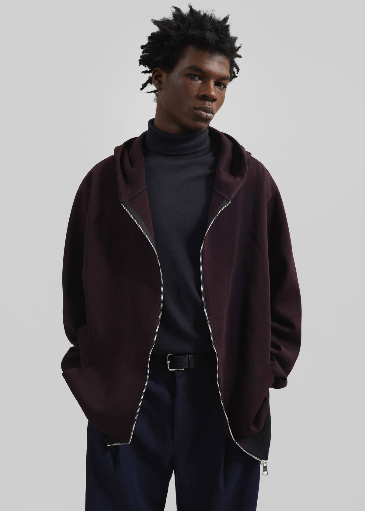 Decker Zip-Up Hoodie - Dark Plum – view 3 of 6