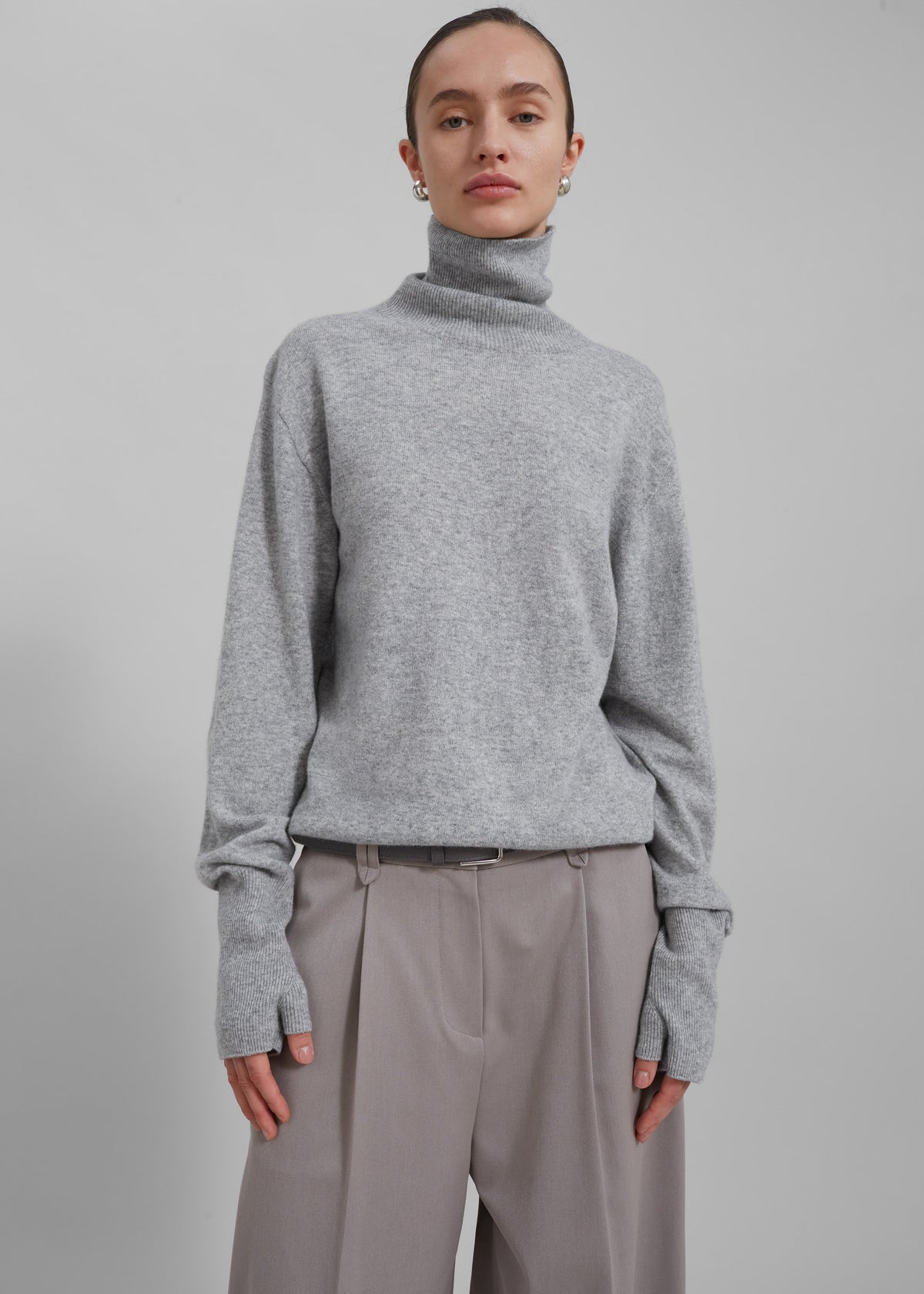Delia Wool Turtleneck - Grey – view 2 of 10