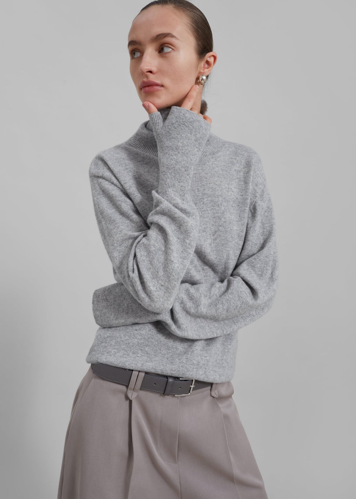 Delia Wool Turtleneck - Grey – view 4 of 10