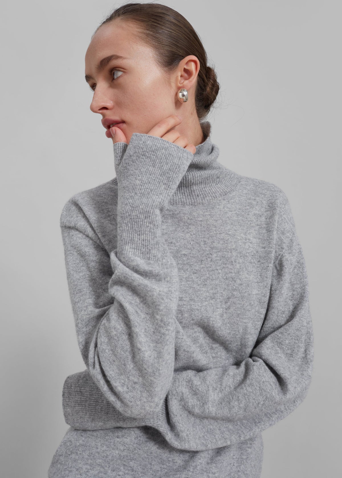 Delia Wool Turtleneck - Grey – view 1 of 10
