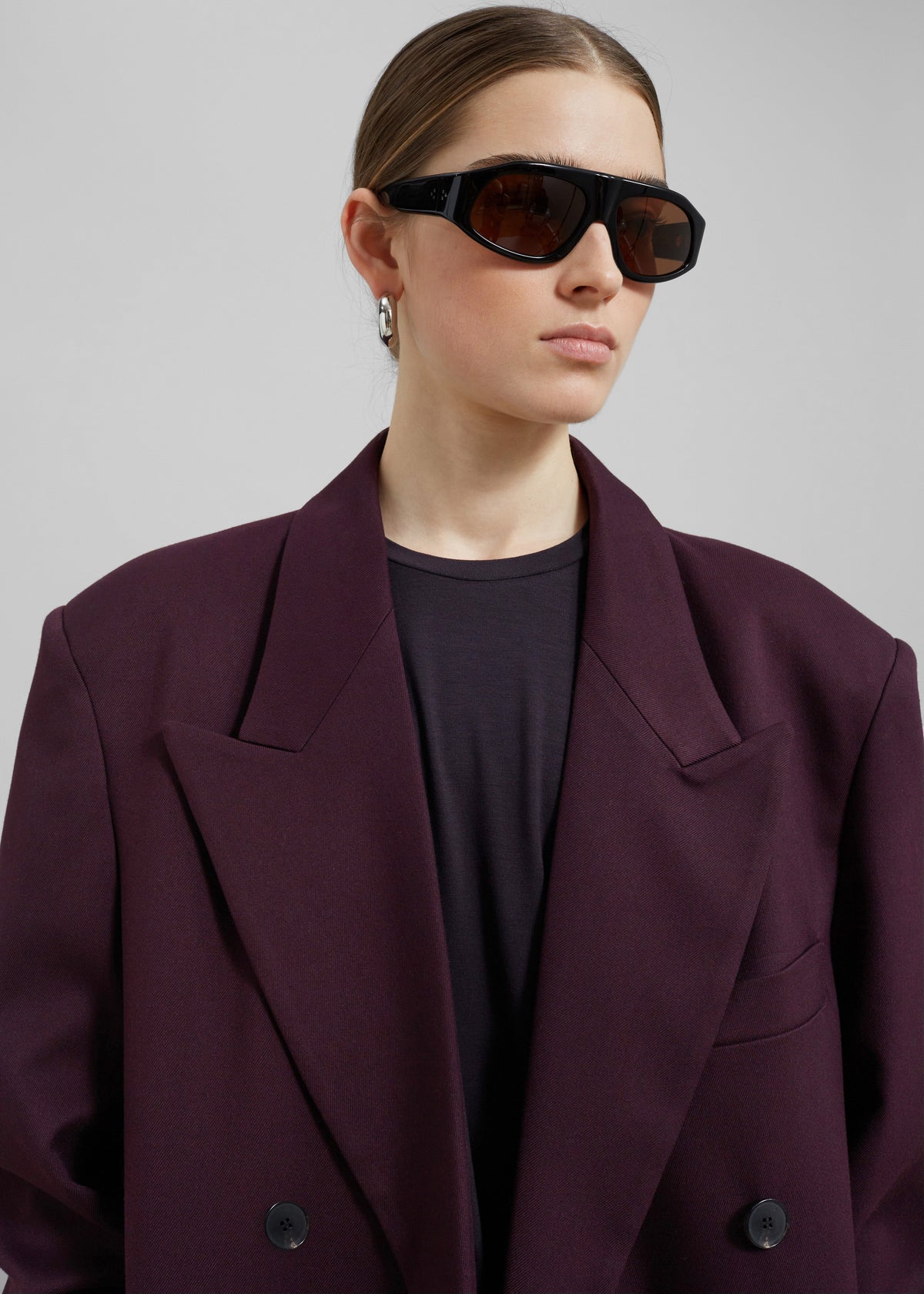 Delphina Long Coat - Burgundy – view 7 of 12