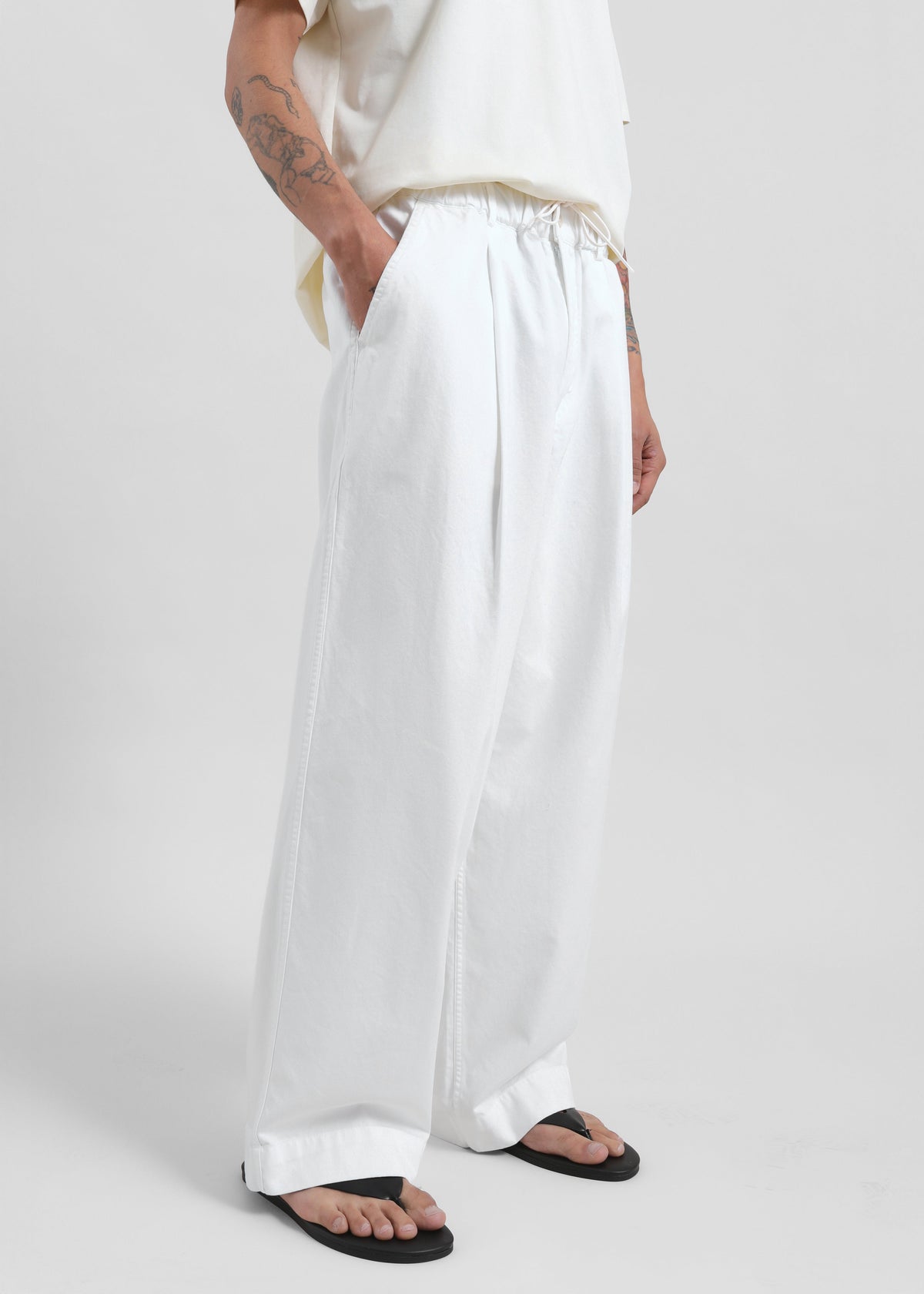 Denaye Cotton Barrel Leg Pants - White – view 4 of 8