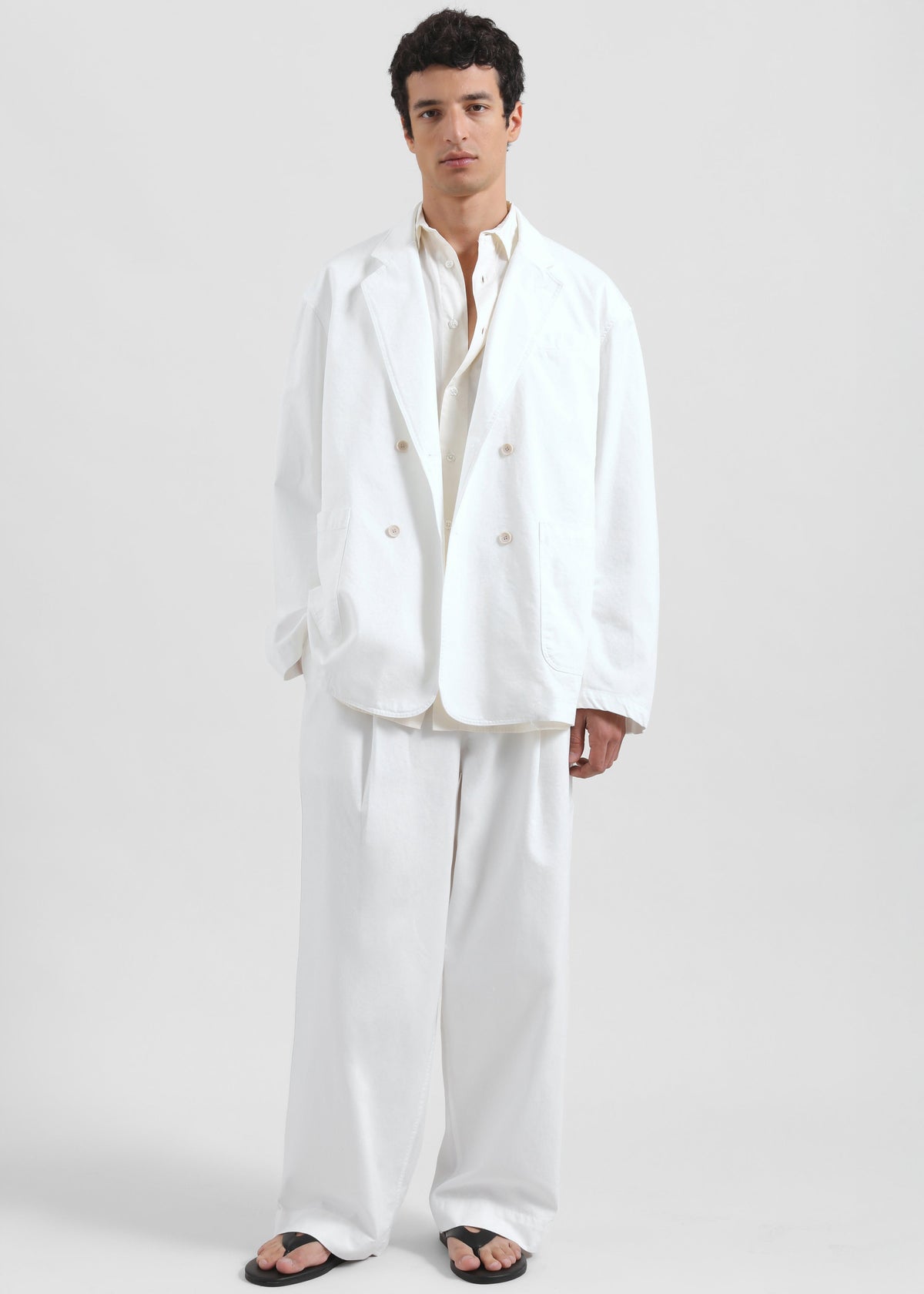 Denaye Cotton Barrel Leg Pants - White – view 6 of 8