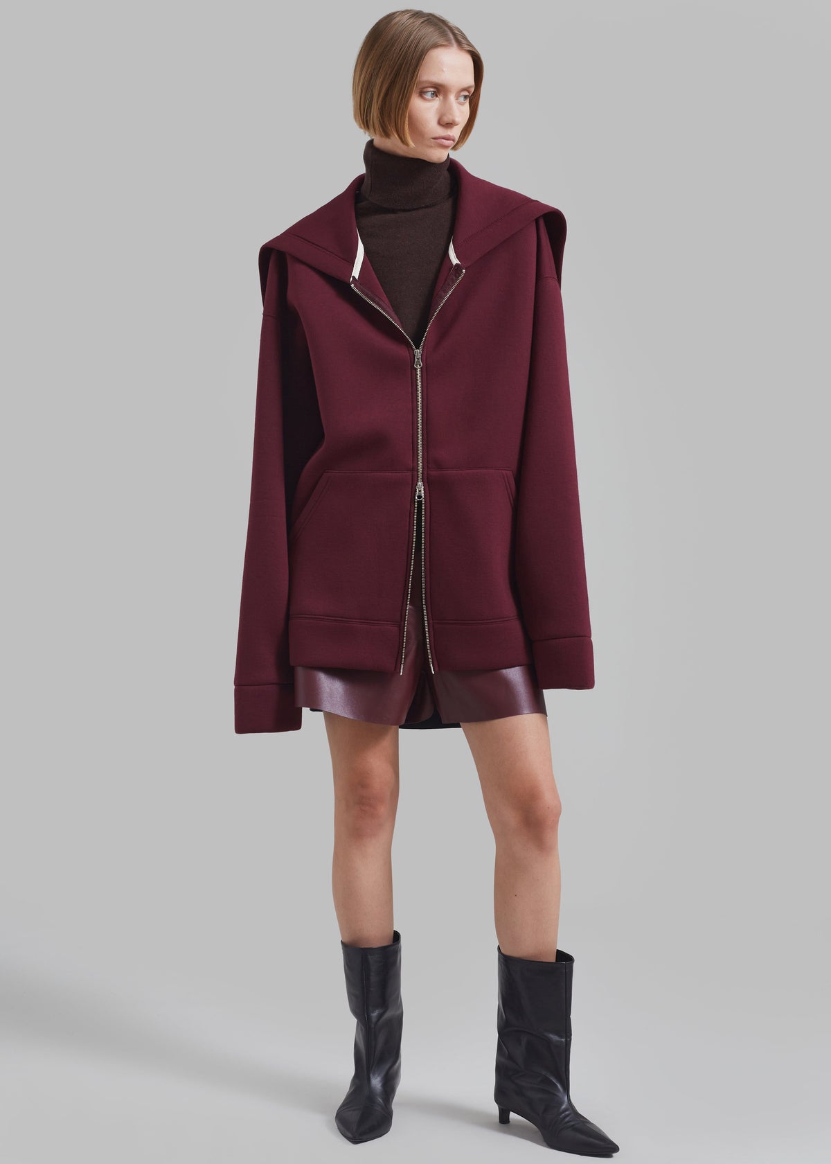 Denton Oversized Hoodie - Burgundy – view 3 of 9