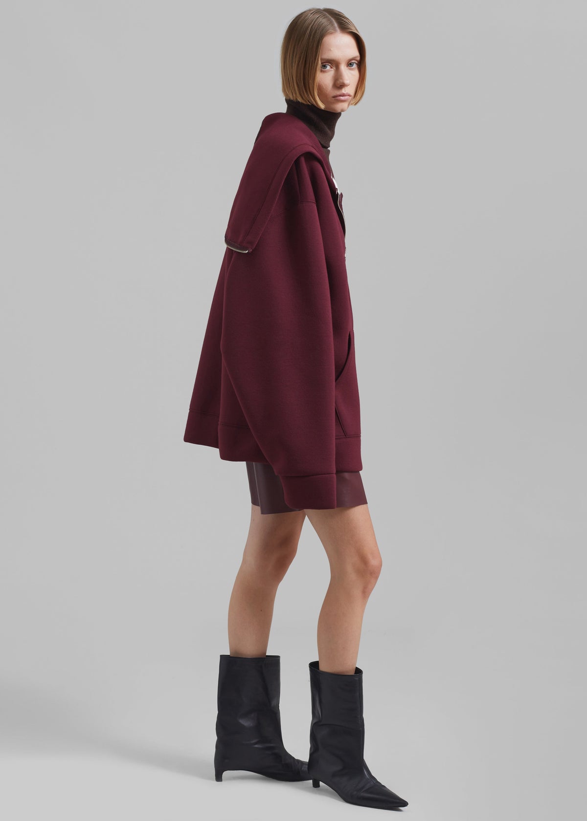 Denton Oversized Hoodie - Burgundy – view 1 of 9