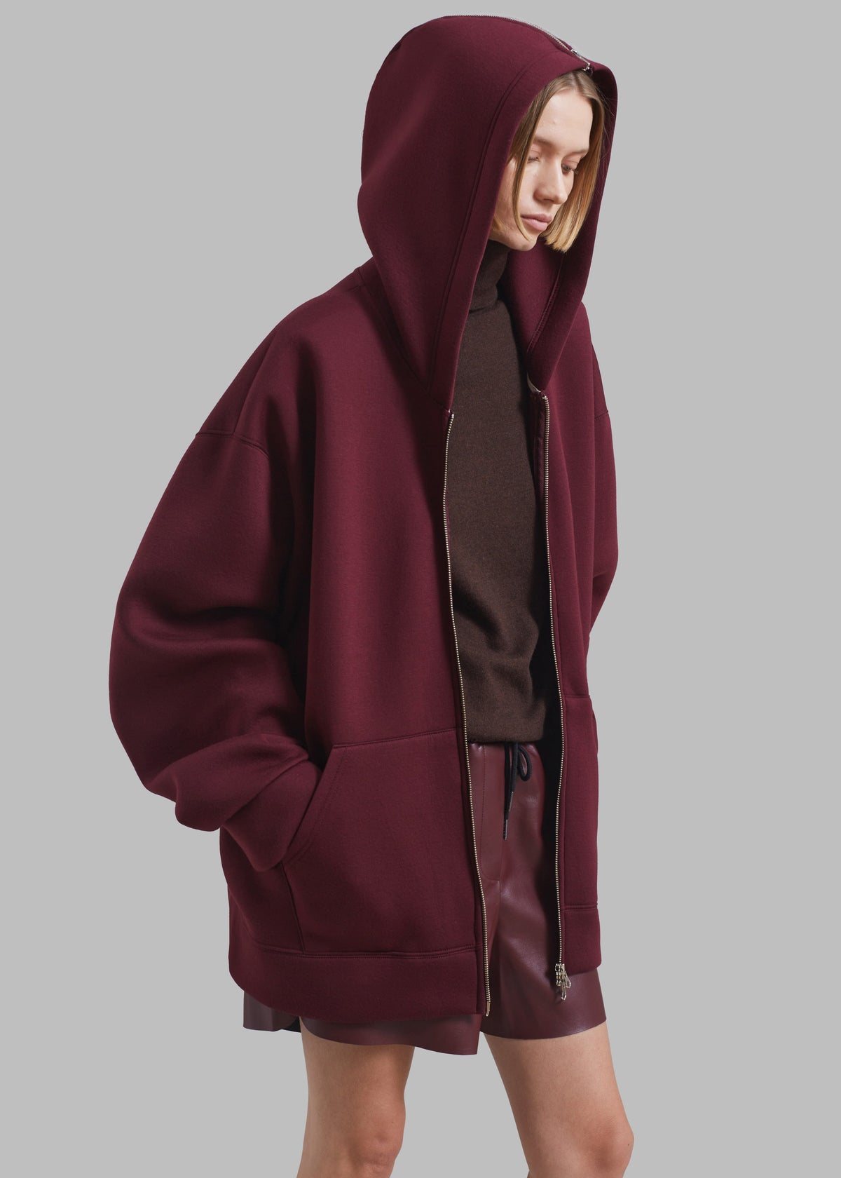 Denton Oversized Hoodie - Burgundy – view 2 of 9