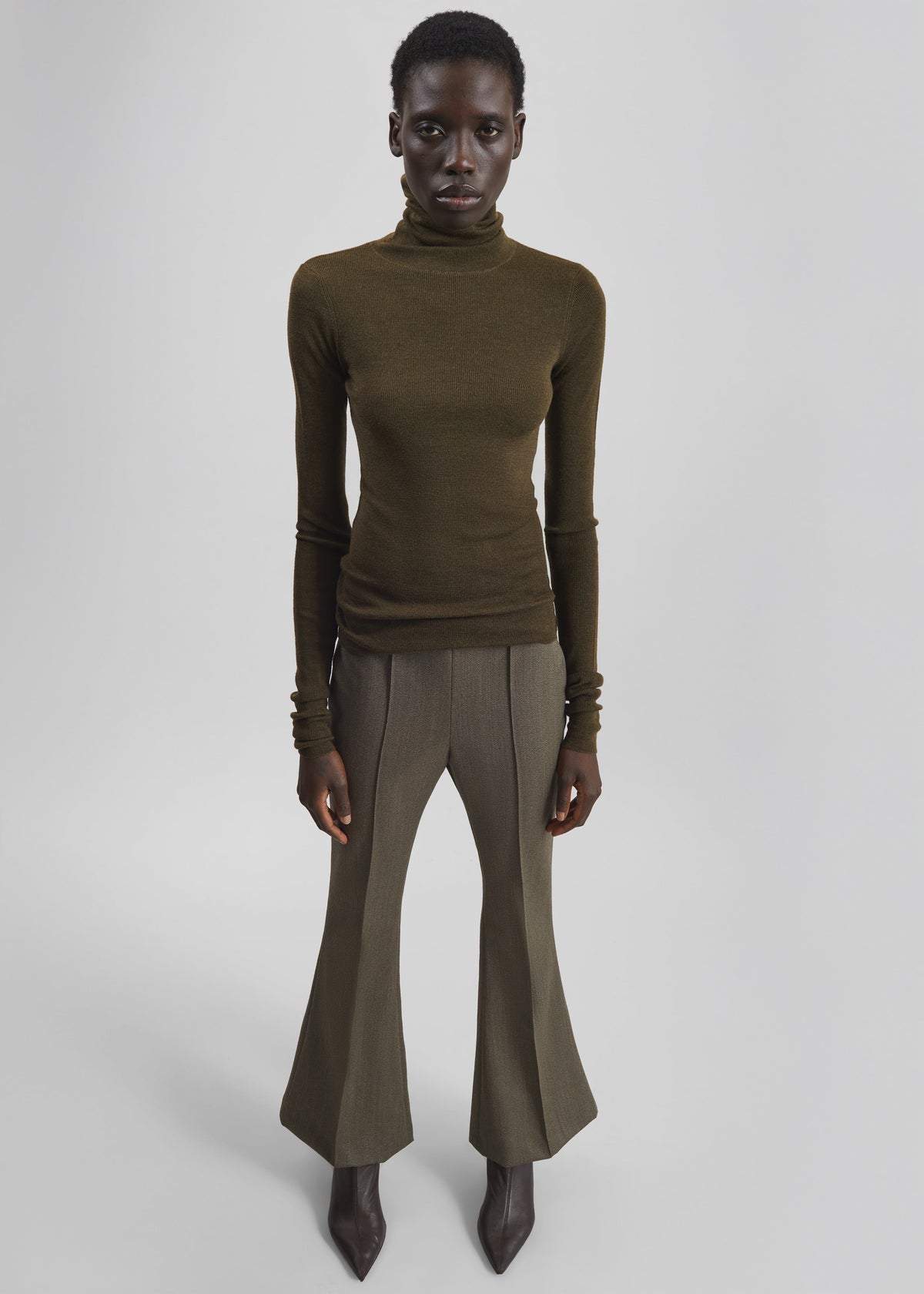 Dessa Wool Flared Pants - Beige Melange – view 5 of 7