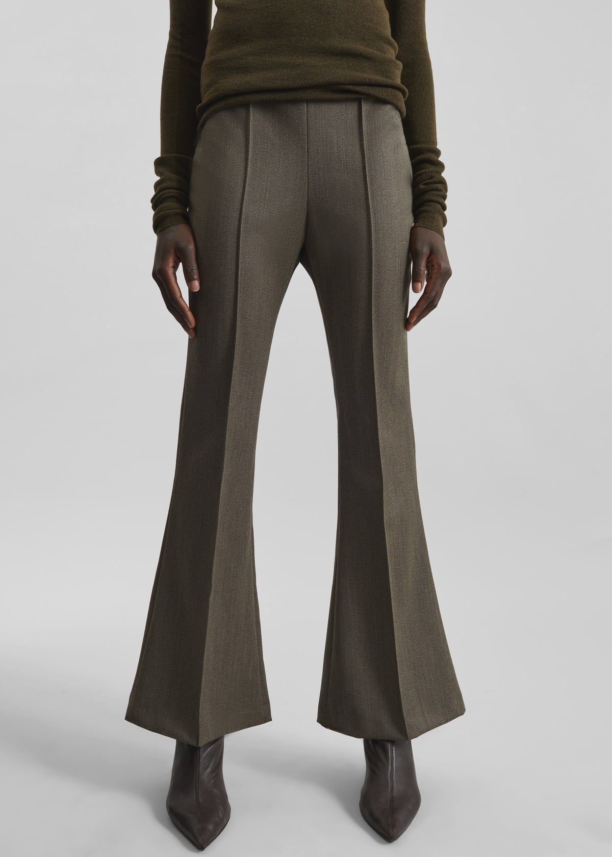 Dessa Wool Flared Pants - Beige Melange – view 2 of 7