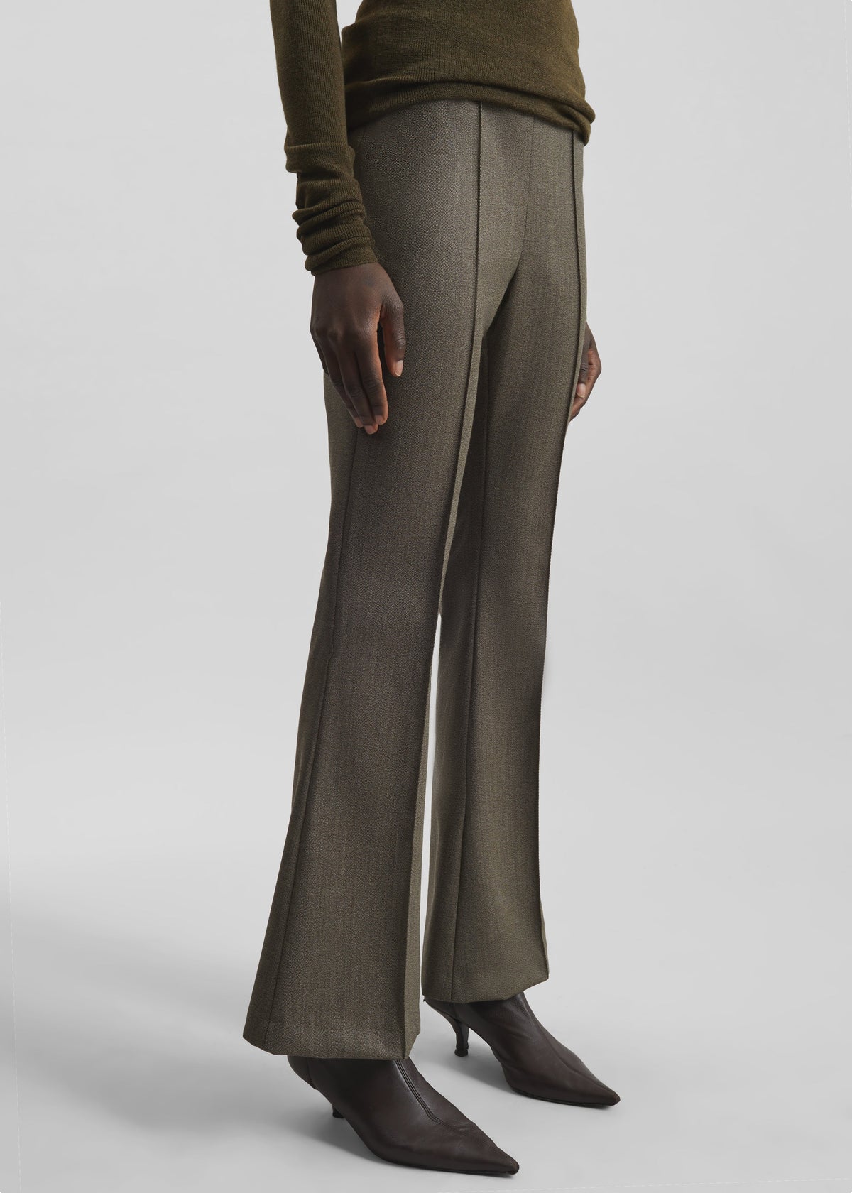 Dessa Wool Flared Pants - Beige Melange – view 4 of 7