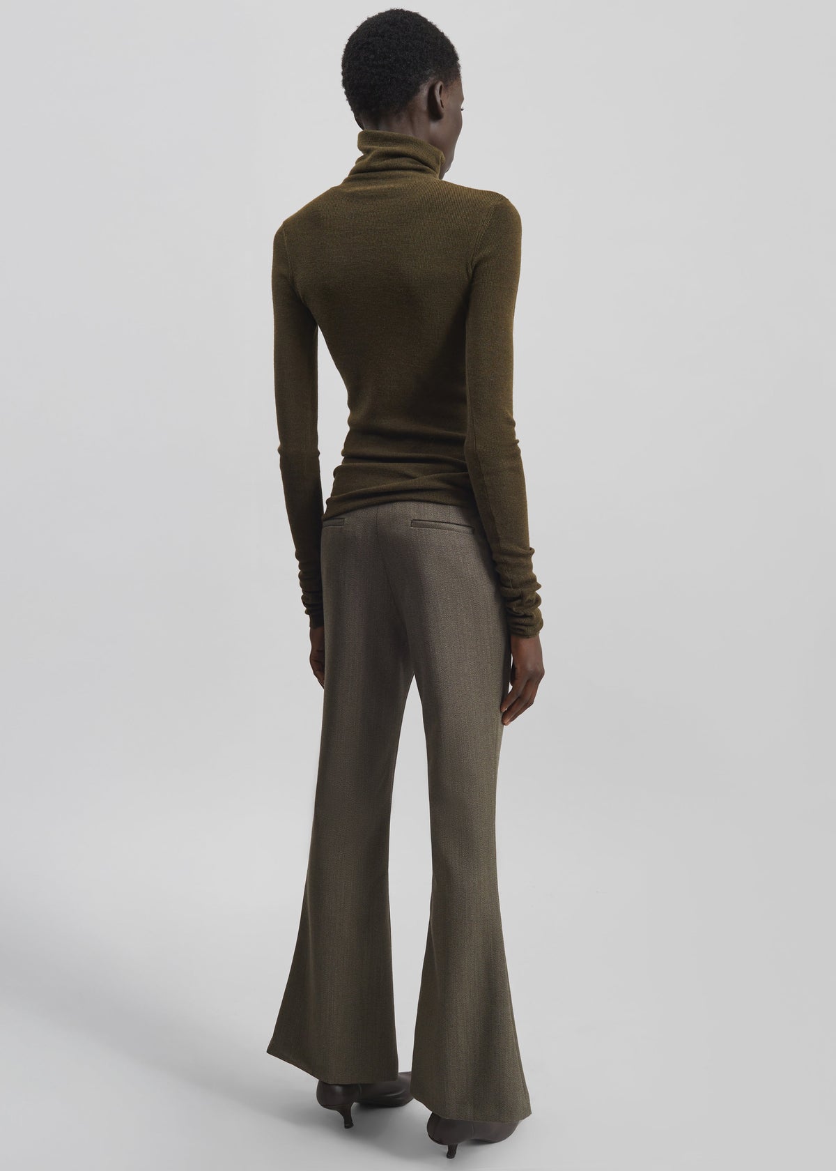 Dessa Wool Flared Pants - Beige Melange – view 6 of 7