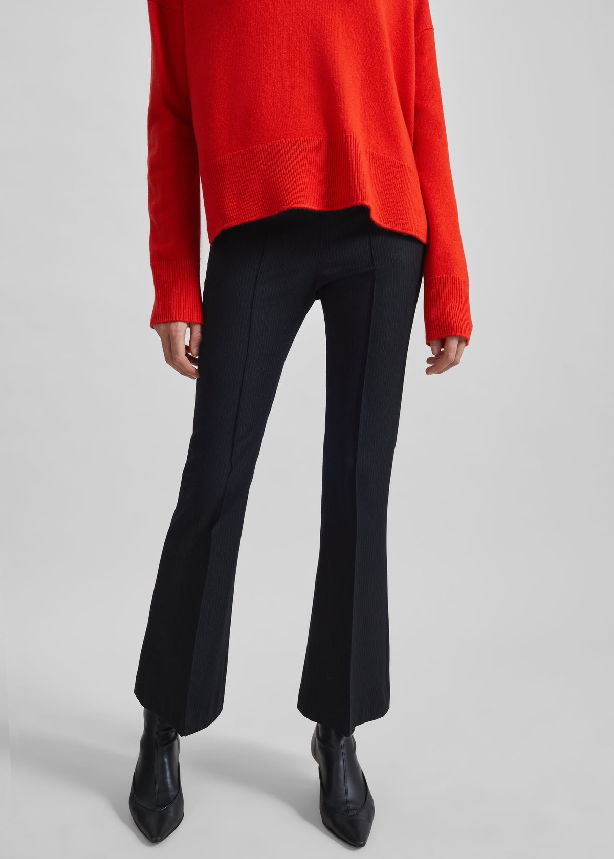 Dessa Flared Pants - Black/White Pinstripe – view 2 of 6