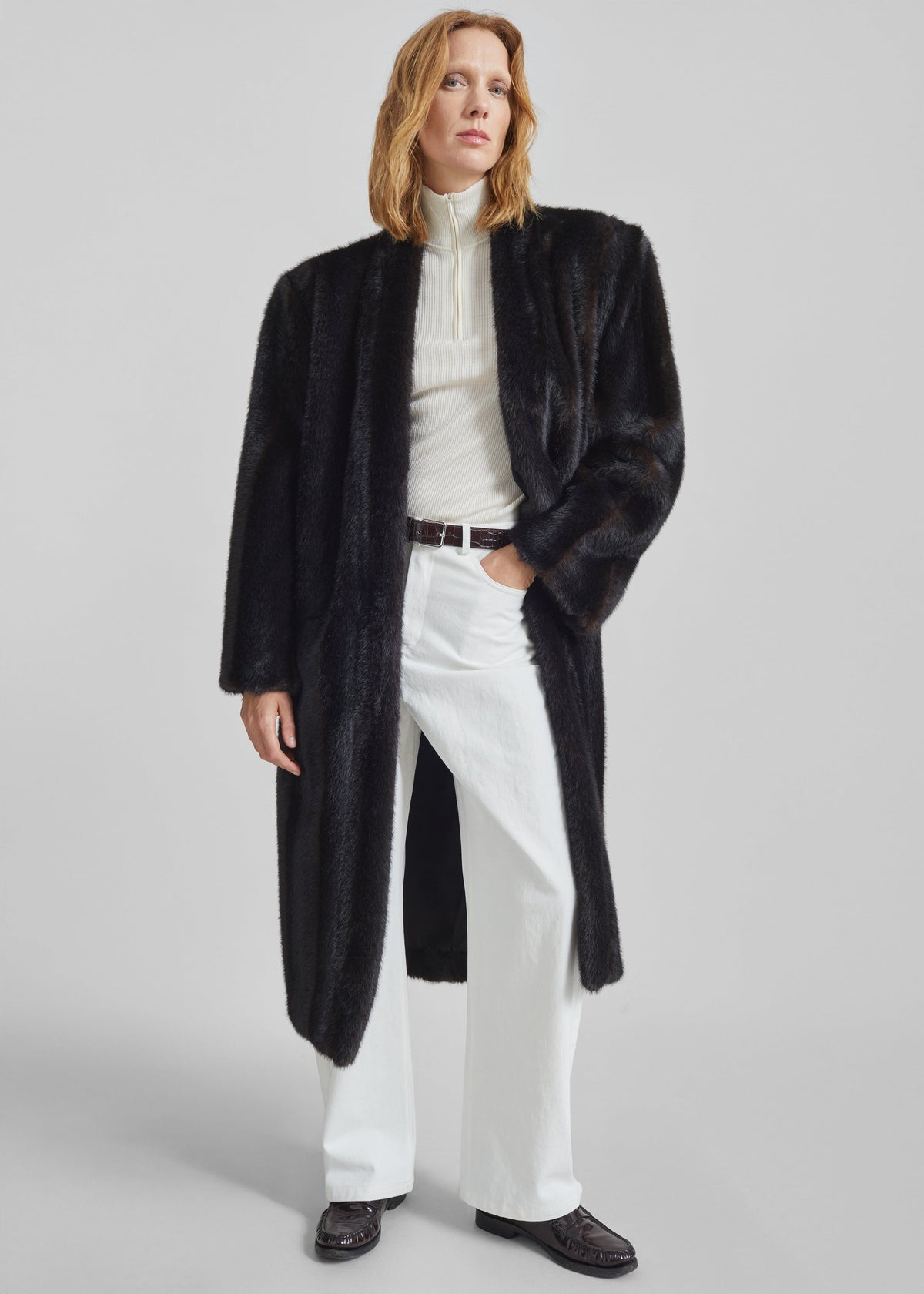 Destiny Padded Faux Fur Coat - Brown – view 5 of 10