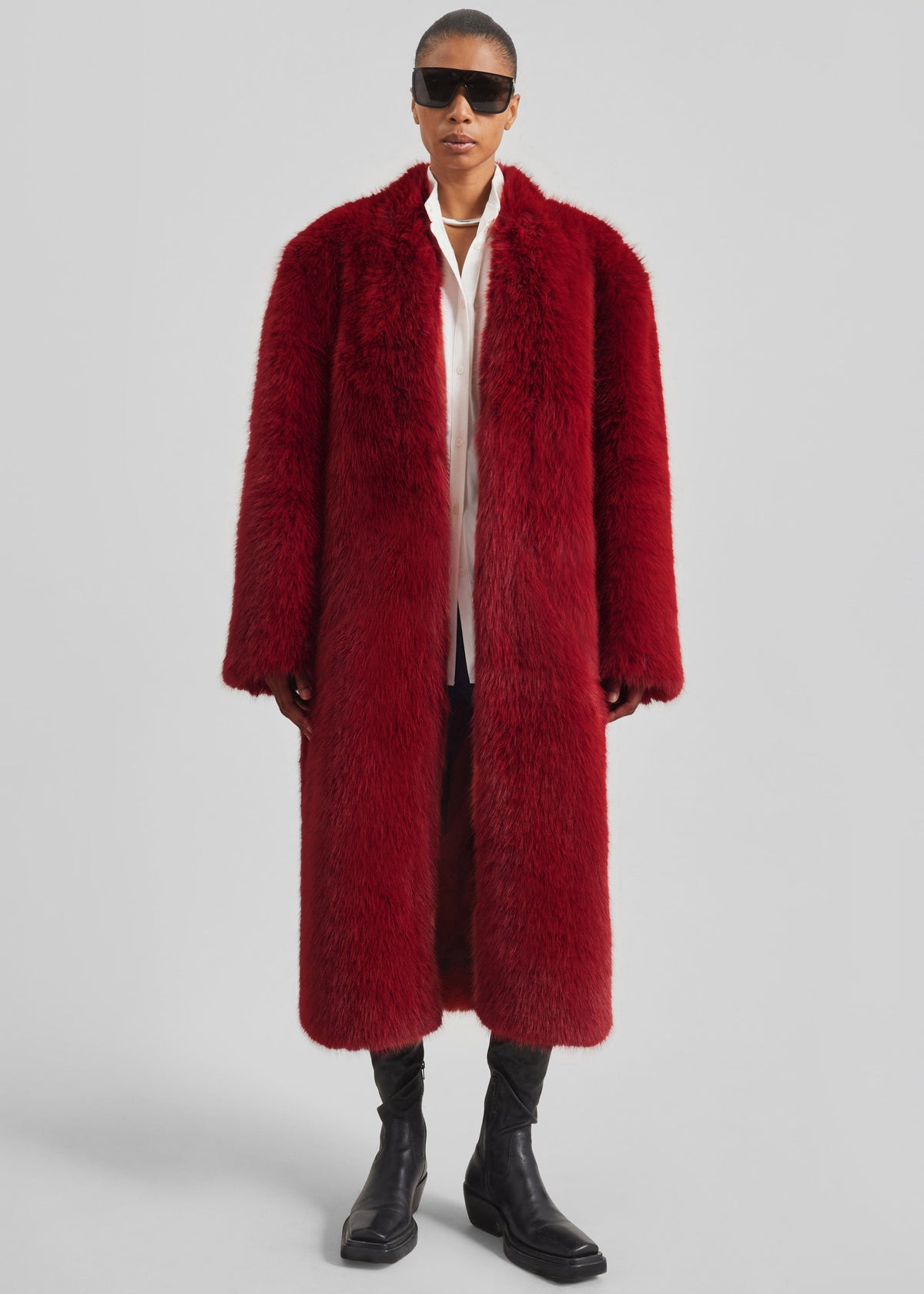 Destiny Padded Faux Fur Coat - Red – view 6 of 11