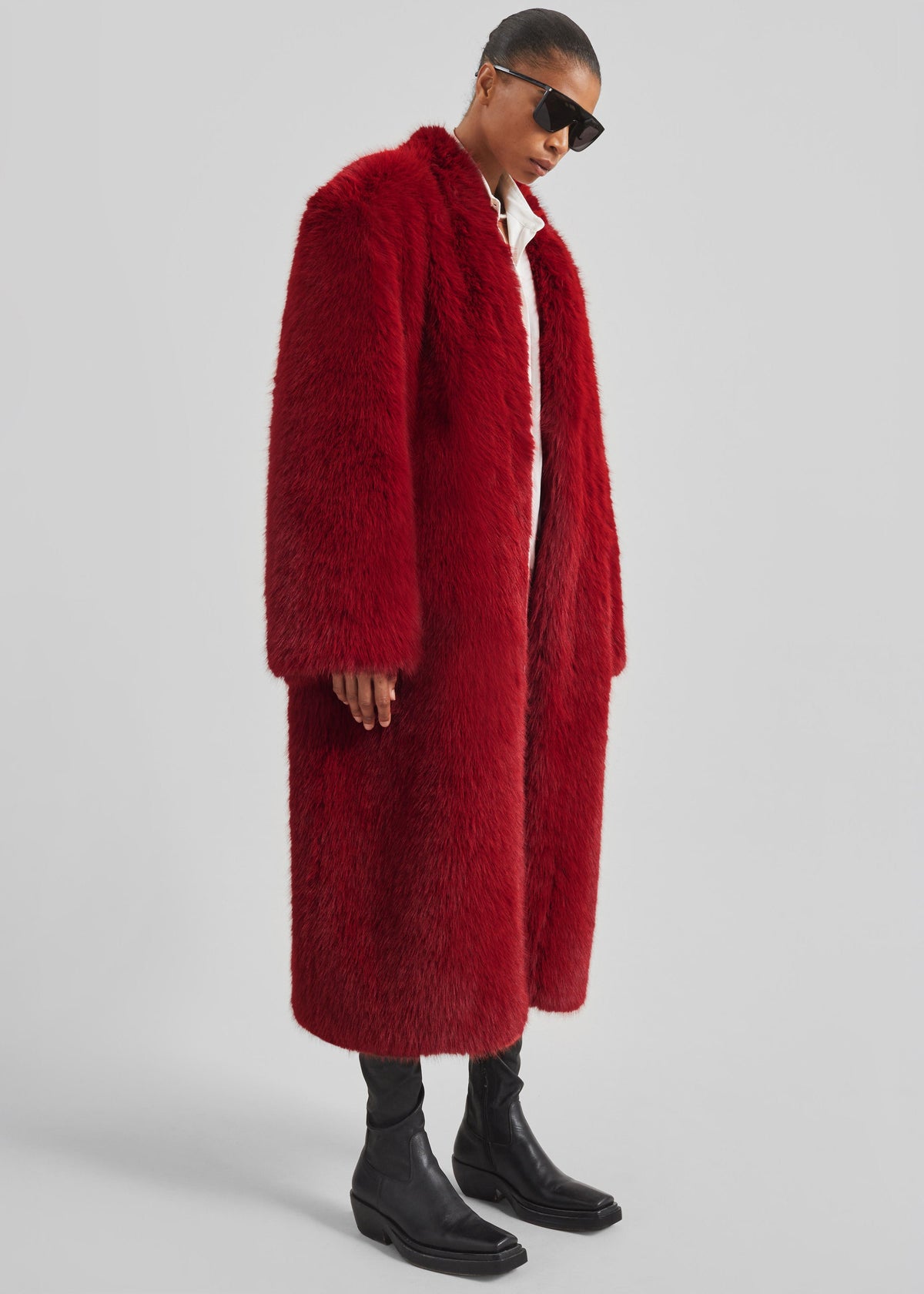 Destiny Padded Faux Fur Coat - Red – view 9 of 11