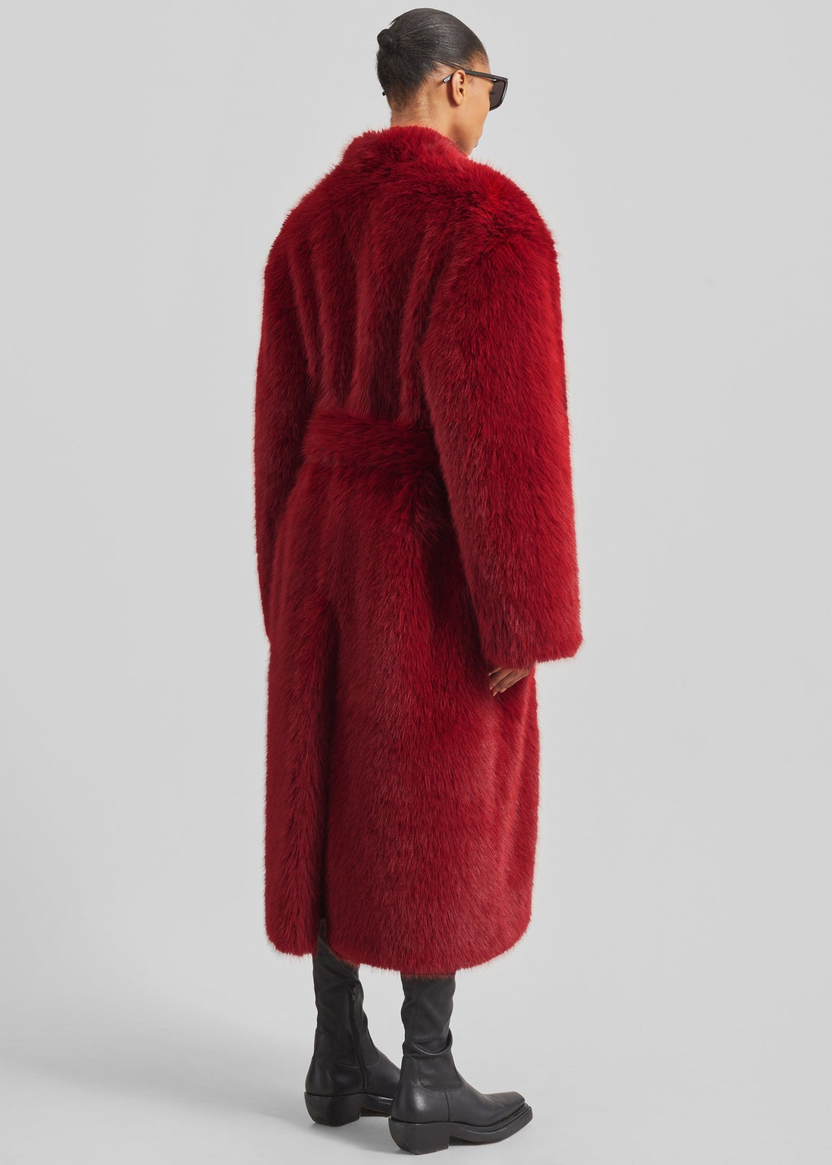 Destiny Padded Faux Fur Coat - Red – view 10 of 11