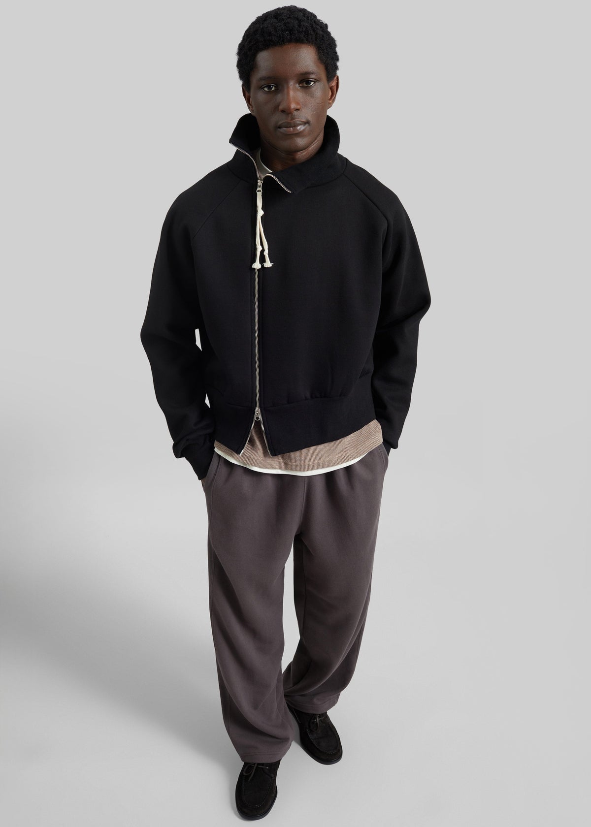 Dexter Off-Center Zip Jacket - Black – view 2 of 9