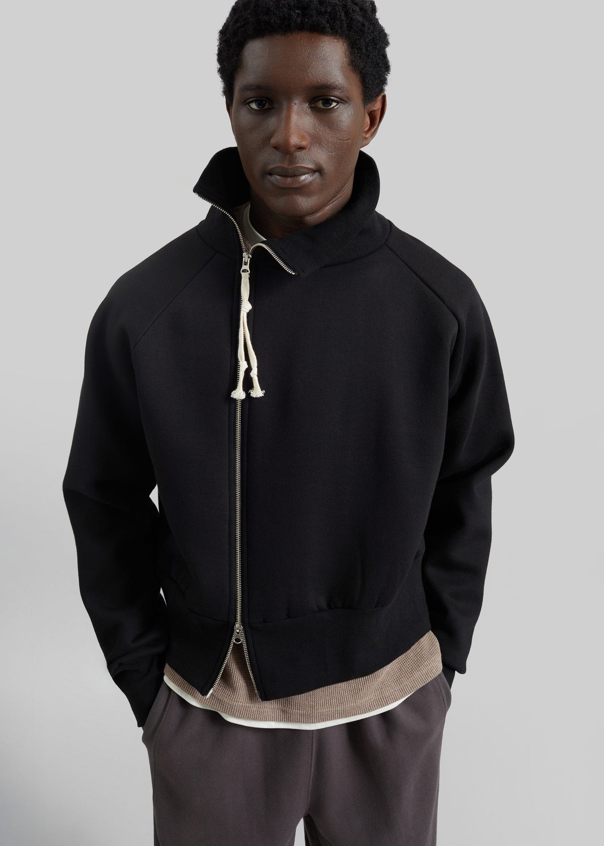 Dexter Off-Center Zip Jacket - Black – view 7 of 9