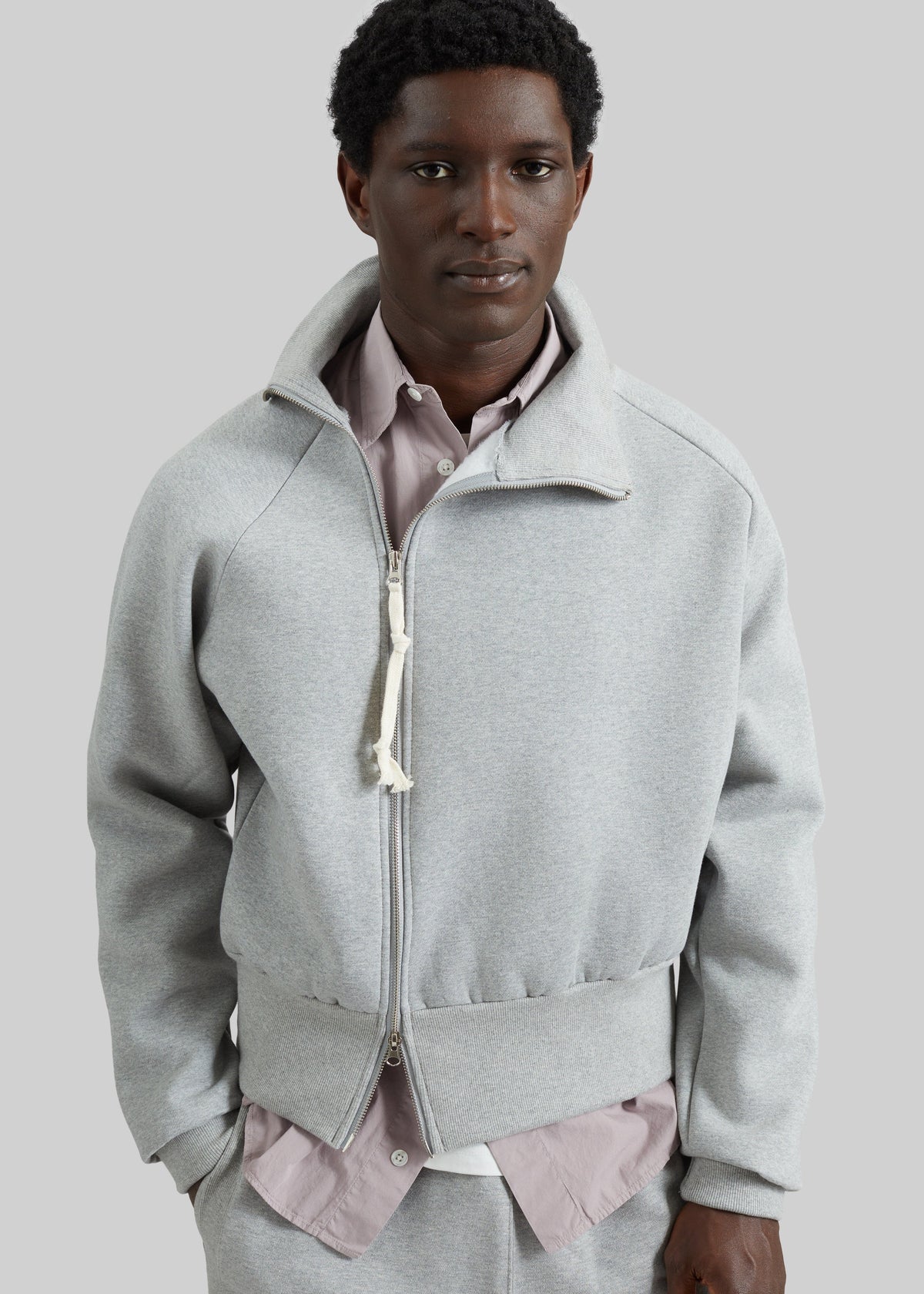 Dexter Off-Center Zip Jacket - Grey – view 2 of 7