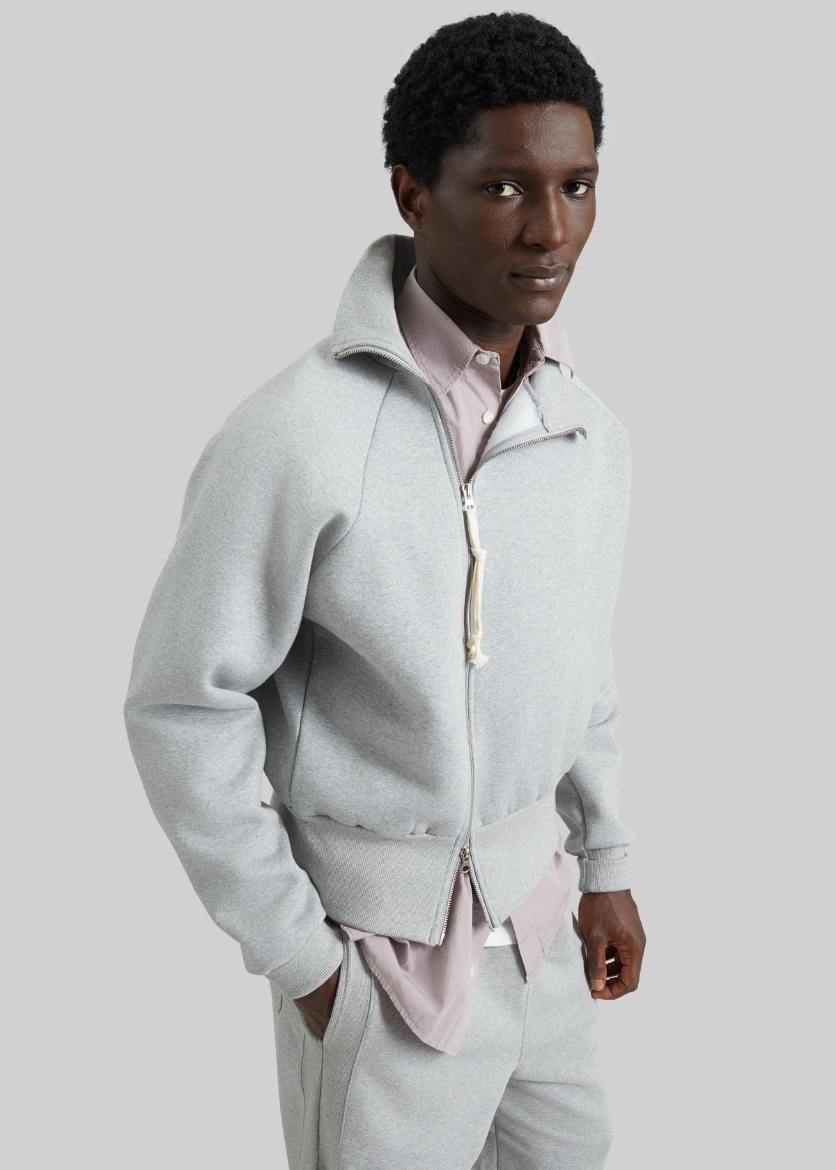 Dexter Off-Center Zip Jacket - Grey – view 1 of 7
