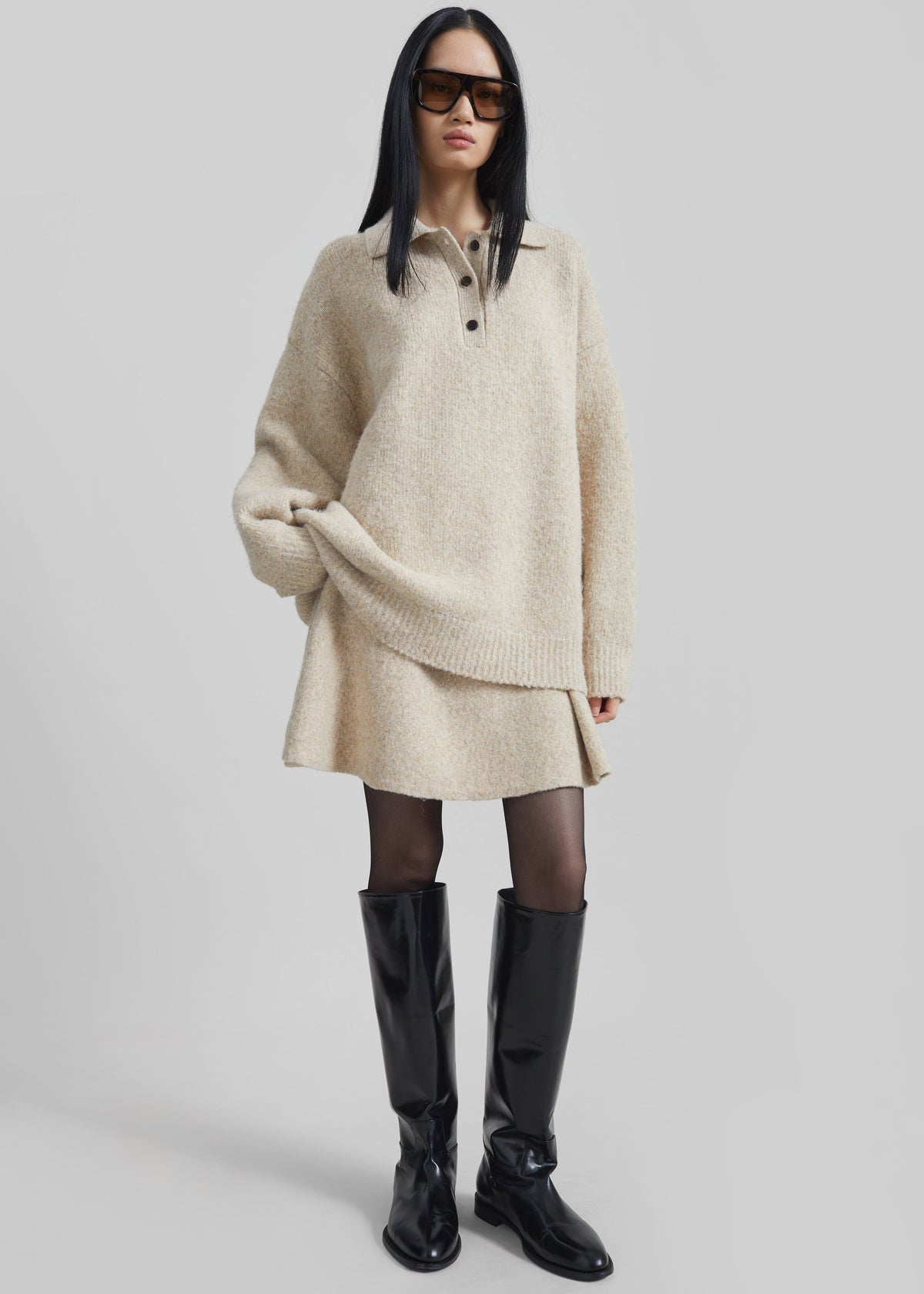 Dienne Knit Mini Skirt - Beige – view 6 of 10