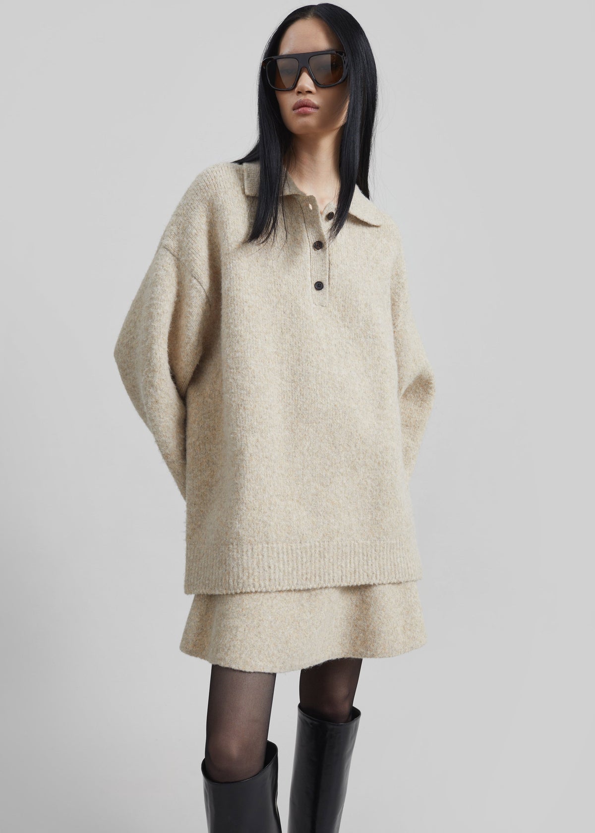 Dienne Knit Mini Skirt - Beige – view 7 of 10