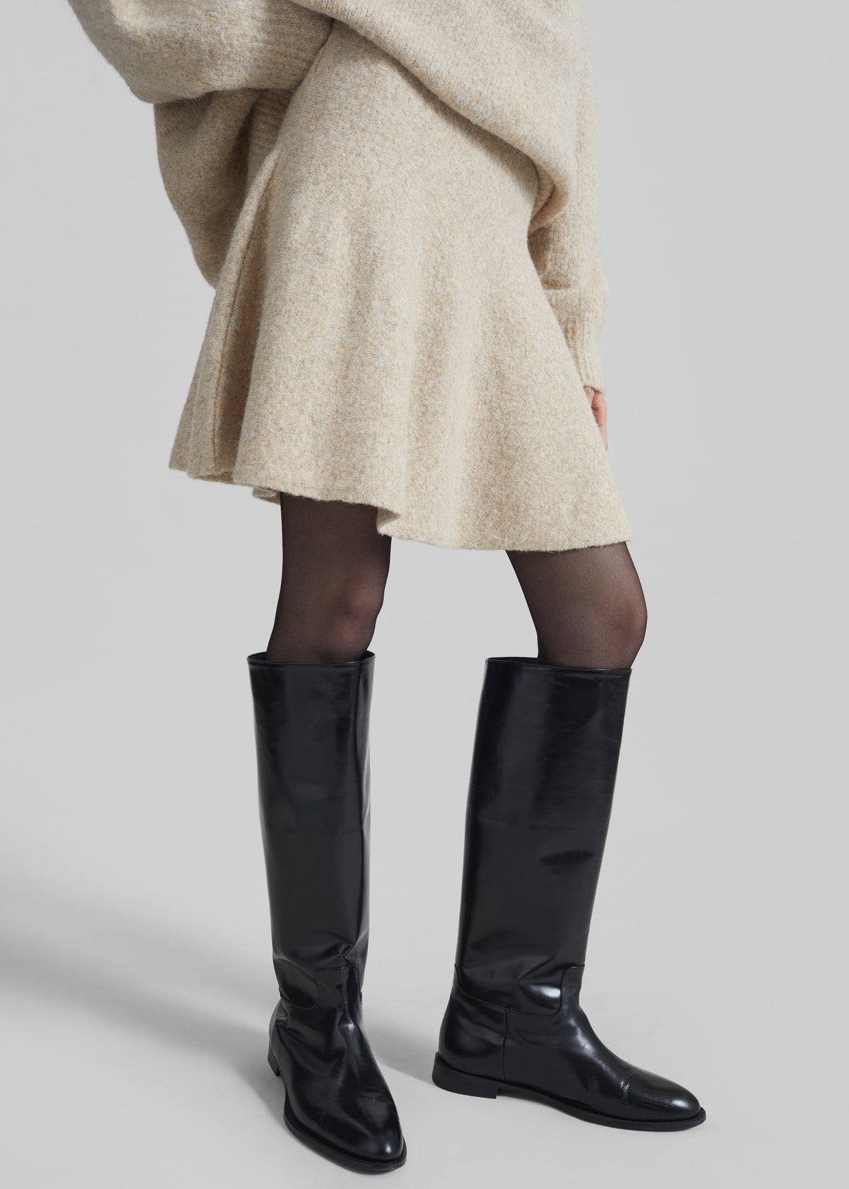 Dienne Knit Mini Skirt - Beige – view 2 of 10