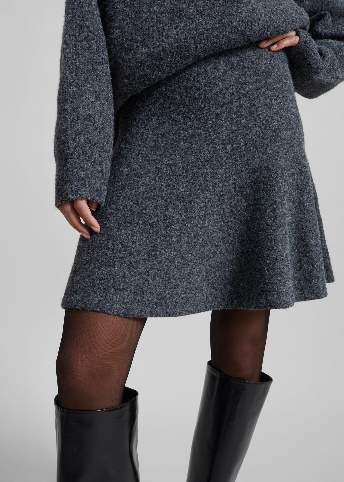 Dienne Knit Mini Skirt - Grey – view 5 of 8