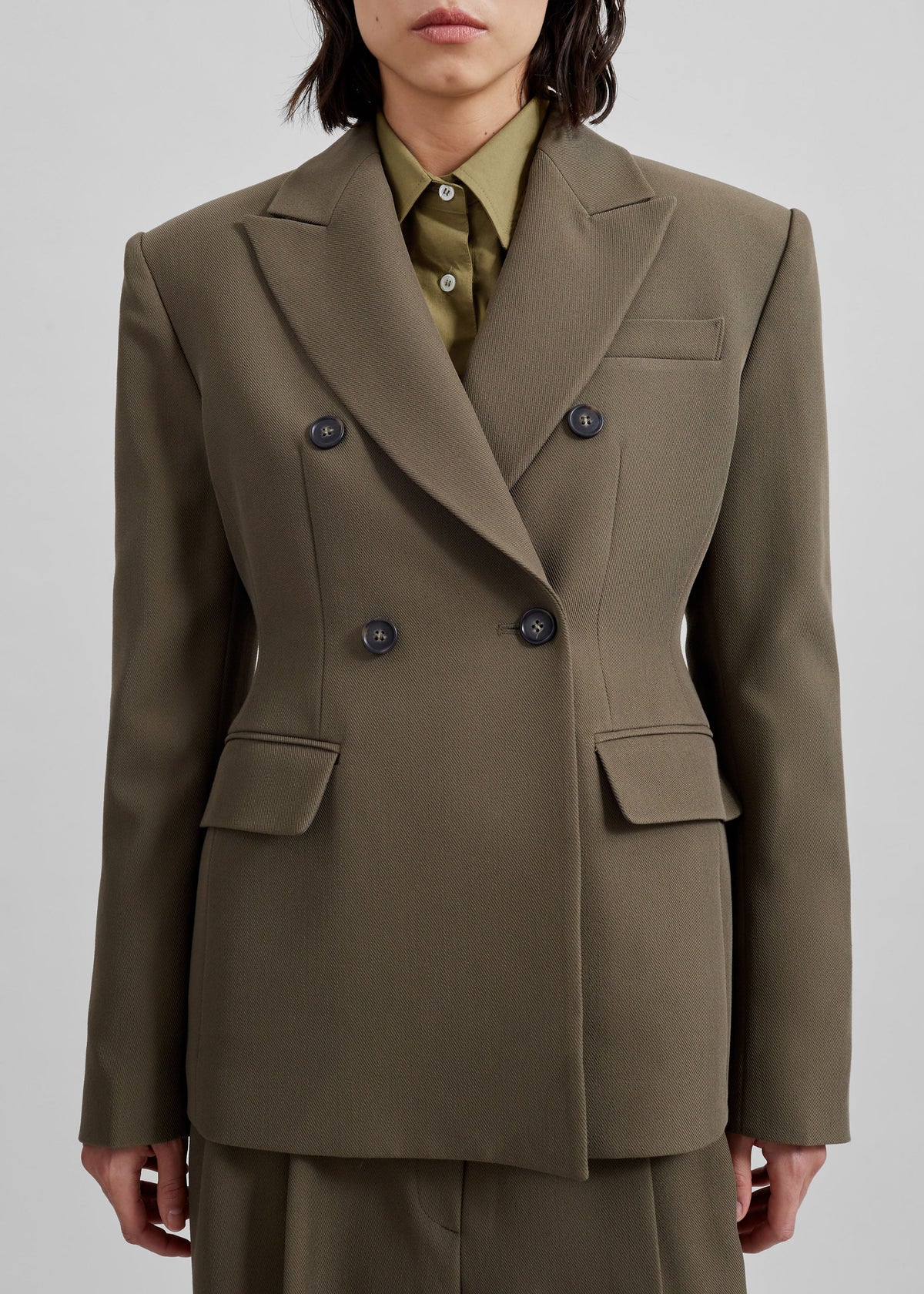 Dina Double Breasted Blazer - Khaki – view 6 of 11
