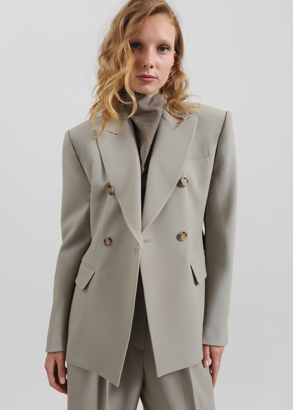 Dina Double Breasted Blazer - Light Taupe – view 4 of 9