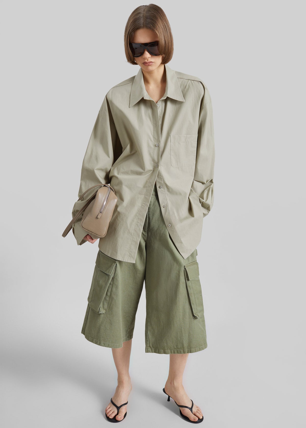 Dorva Cargo Bermuda Shorts - Pale Olive – view 5 of 11