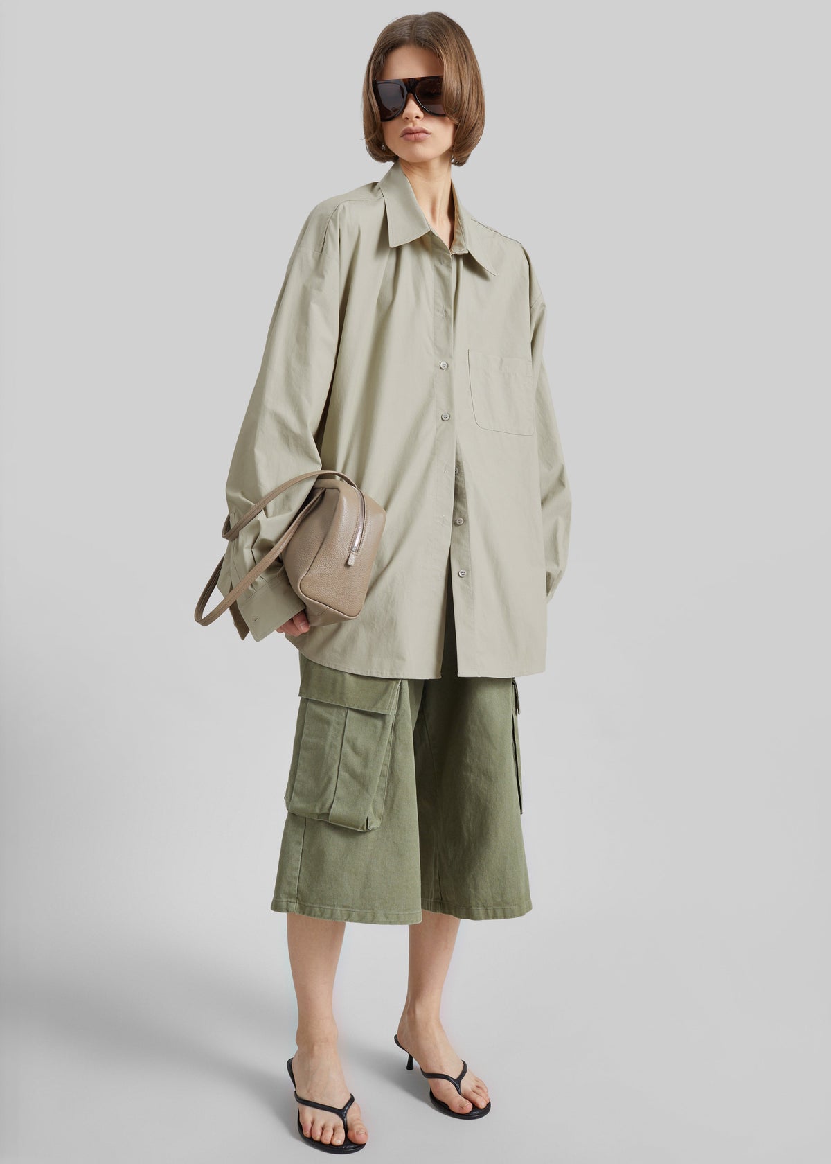Dorva Cargo Bermuda Shorts - Pale Olive – view 1 of 11