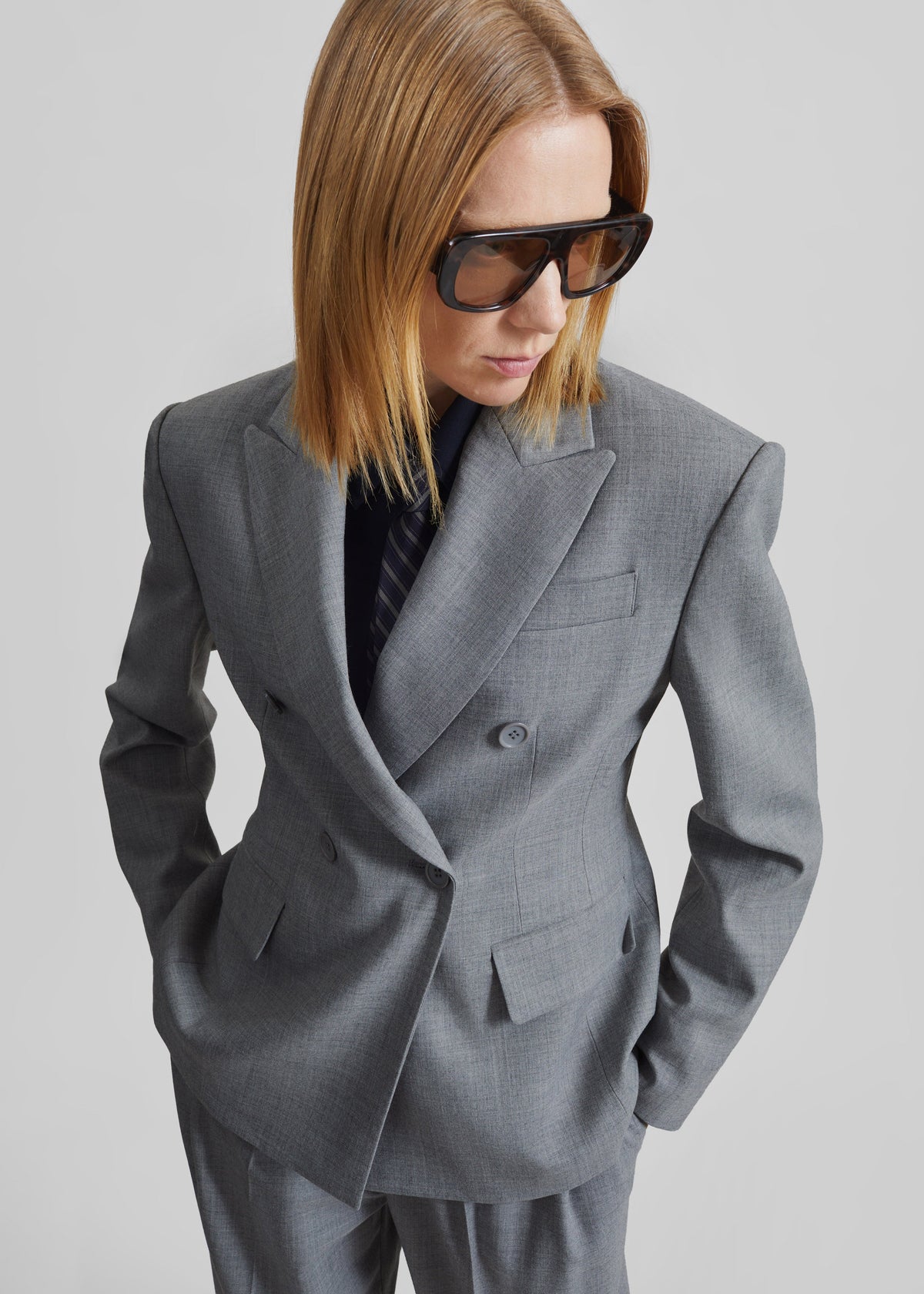 Doyer Cinched Blazer - Light Grey – view 1 of 7