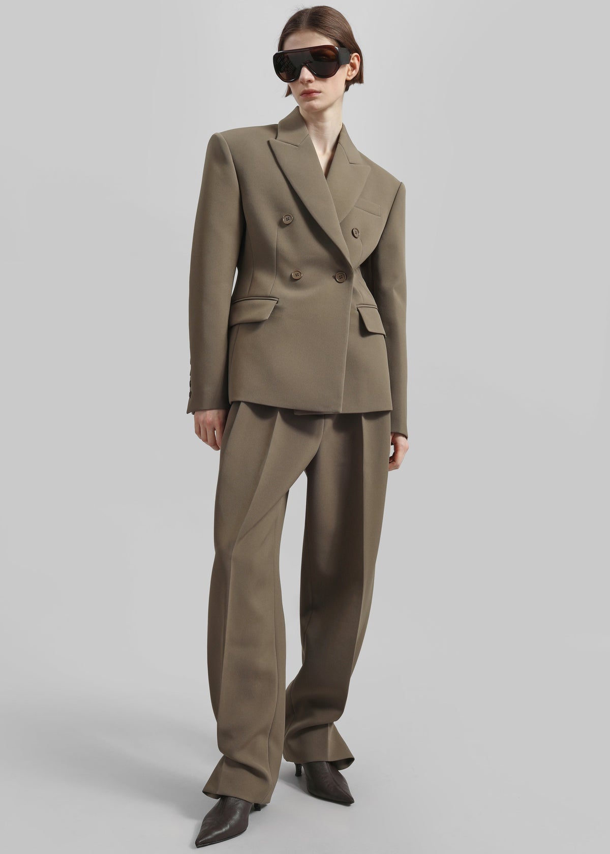 Doyer Pleated Trousers - Moss Green – view 3 of 8