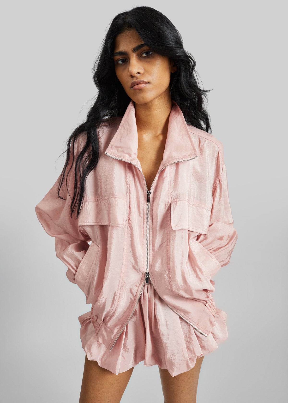 Drea Sheer Bomber Jacket - Faded Pink – view 1 of 1