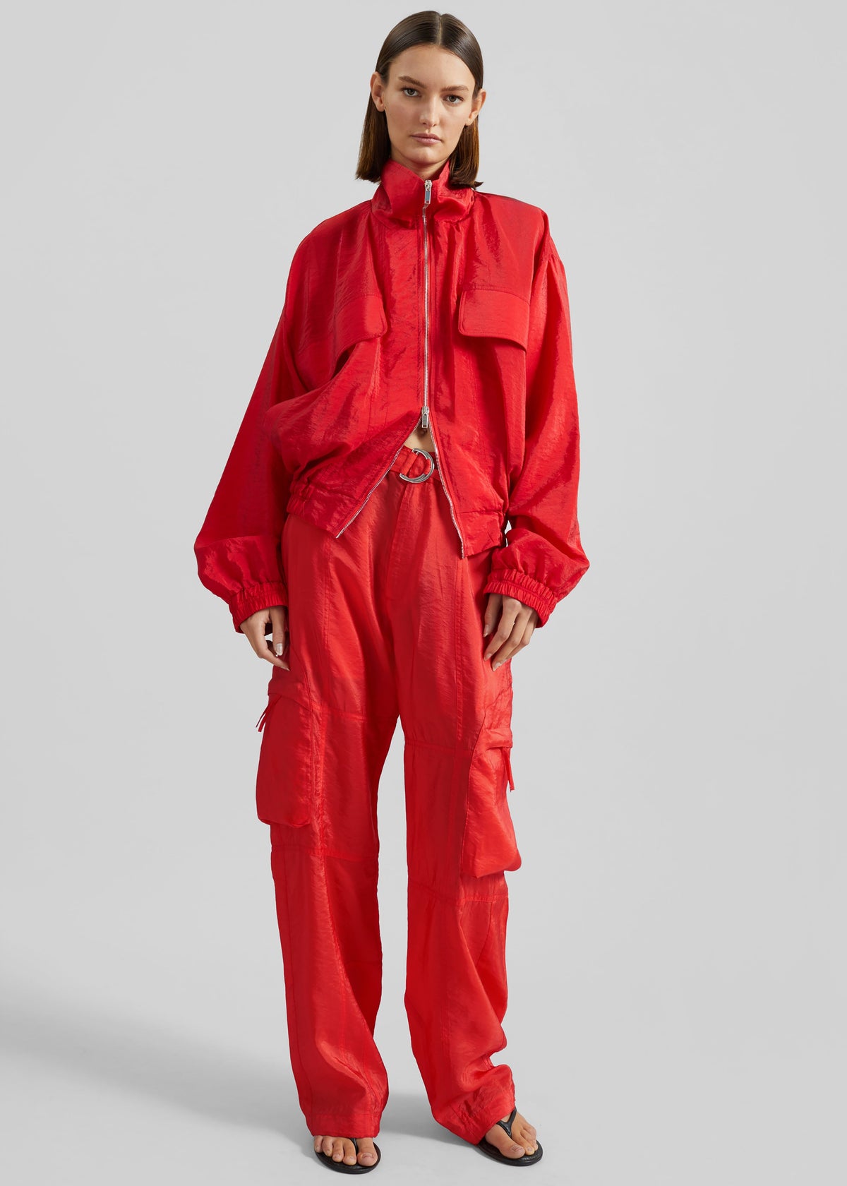 Drea Sheer Bomber Jacket - Red – view 5 of 9