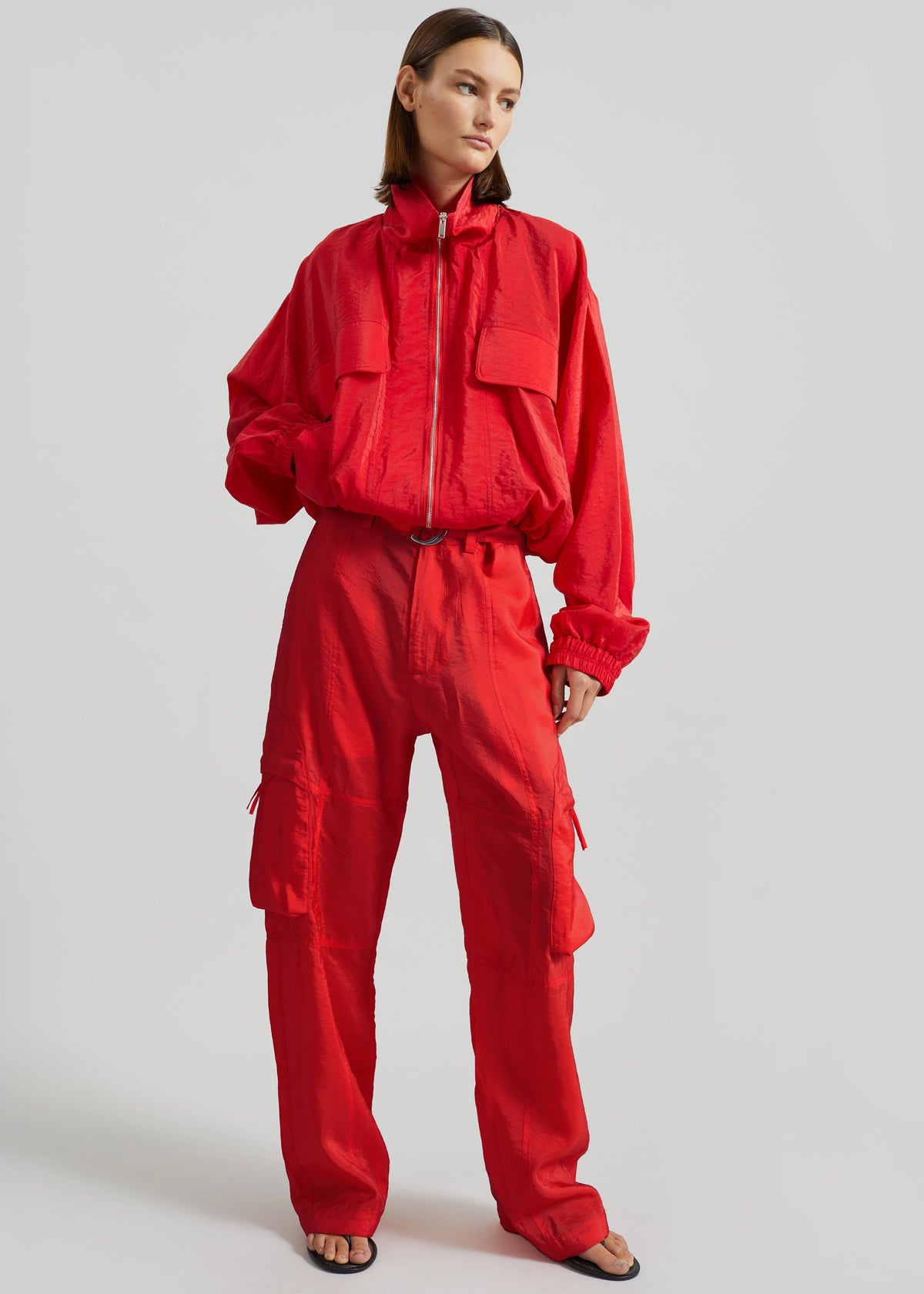 Drea Sheer Bomber Jacket - Red – view 3 of 9