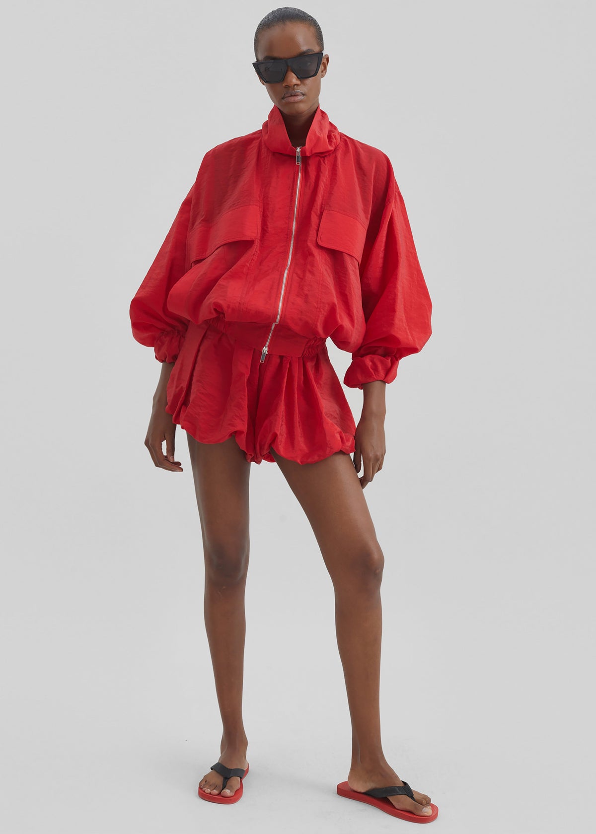 Drea Sheer Bomber Jacket - Red – view 6 of 9