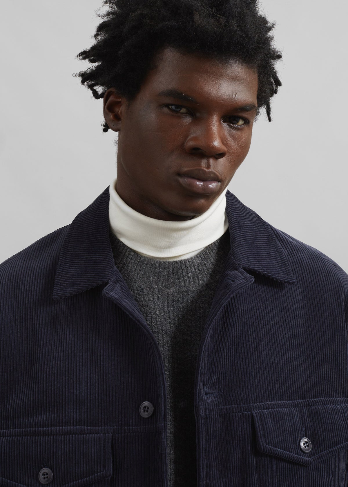 Dresden Quilted Corduroy Jacket - Navy – view 5 of 8
