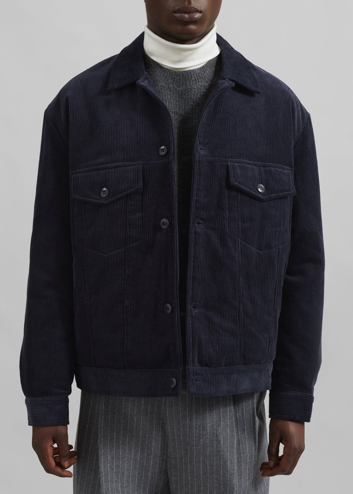 Dresden Quilted Corduroy Jacket - Navy – view 2 of 8